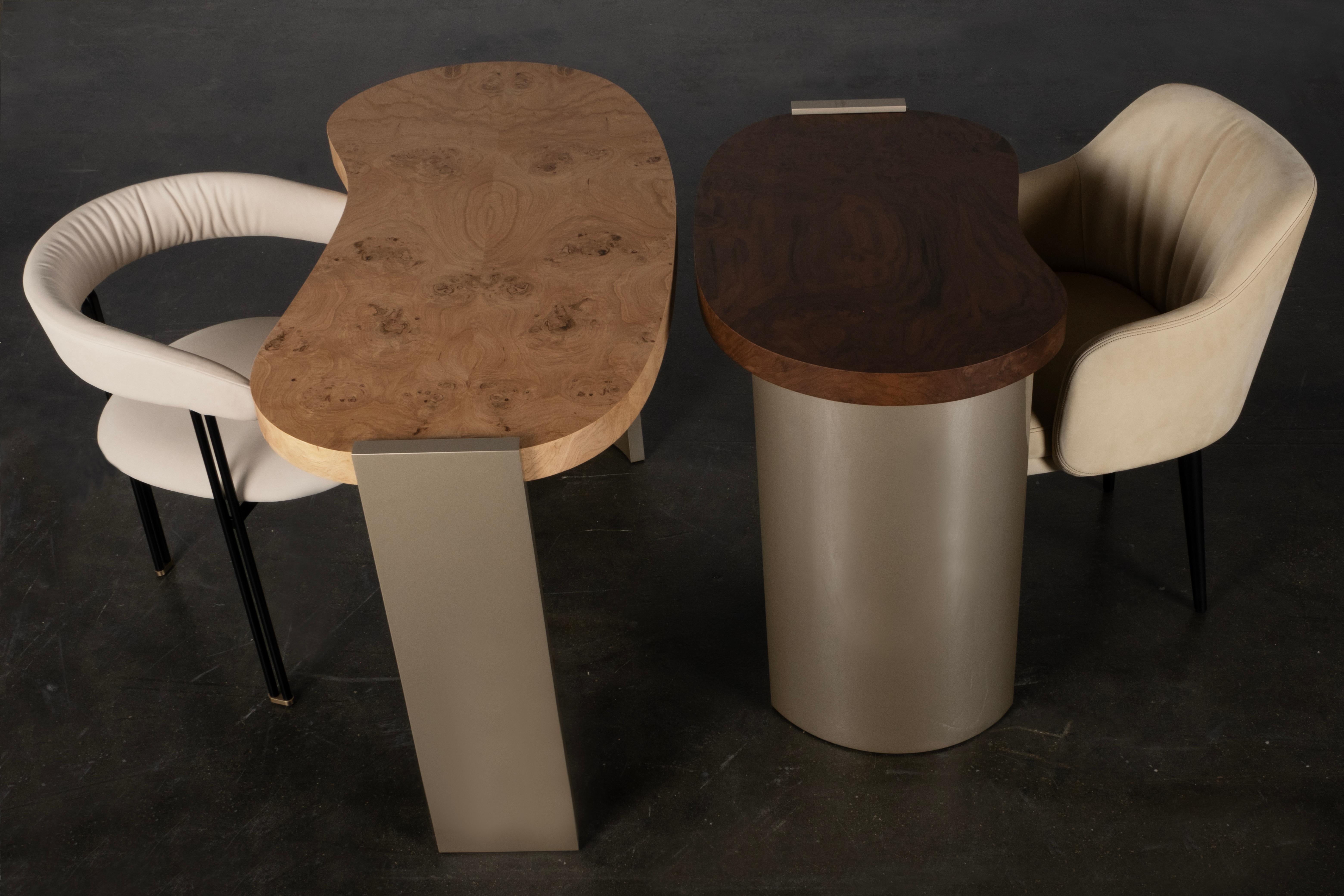 Organic Modern Armona Desk, Walnut, Handmade in Portugal by Greenapple For Sale 5