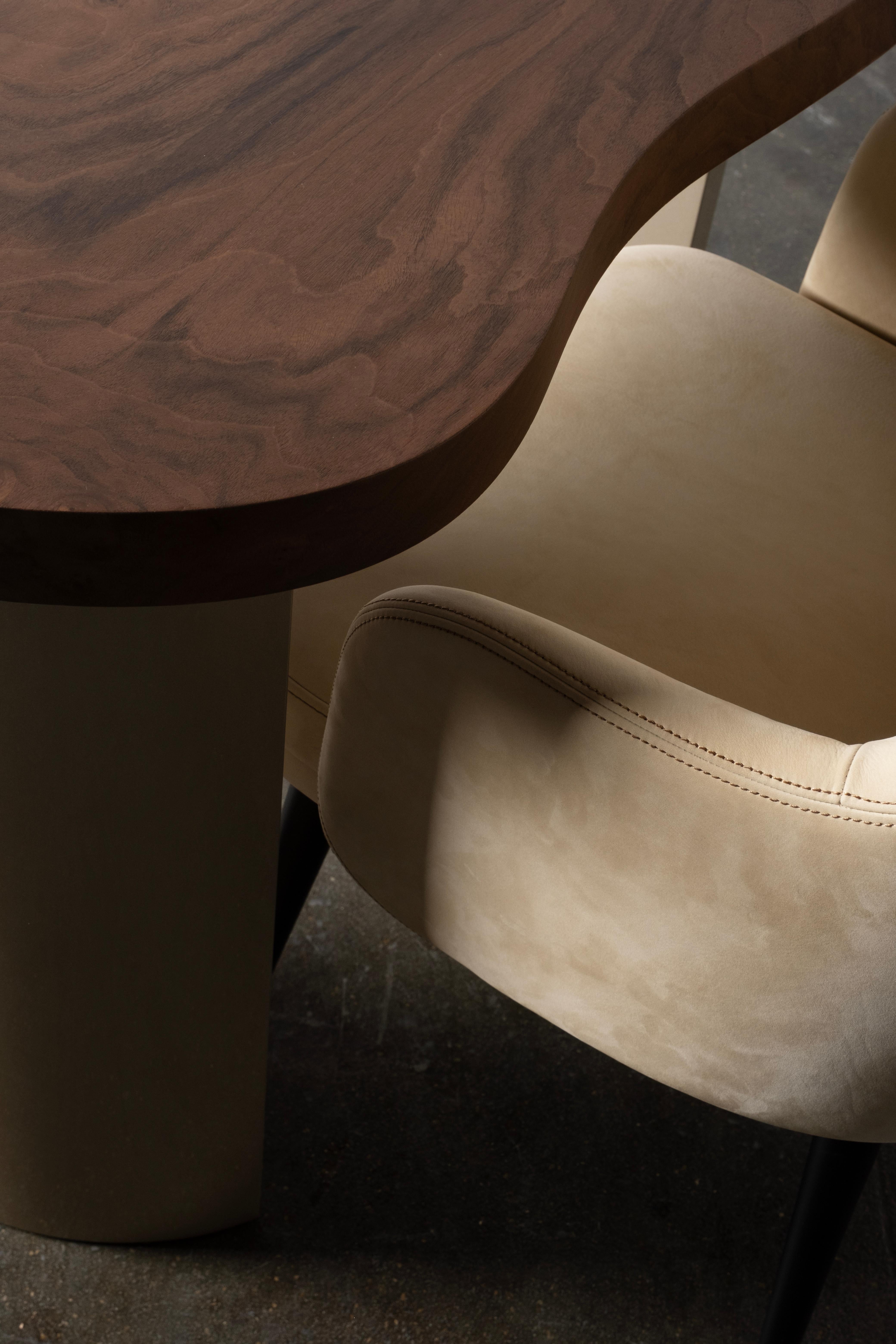 Organic Modern Armona Desk, Walnut, Handmade in Portugal by Greenapple For Sale 2