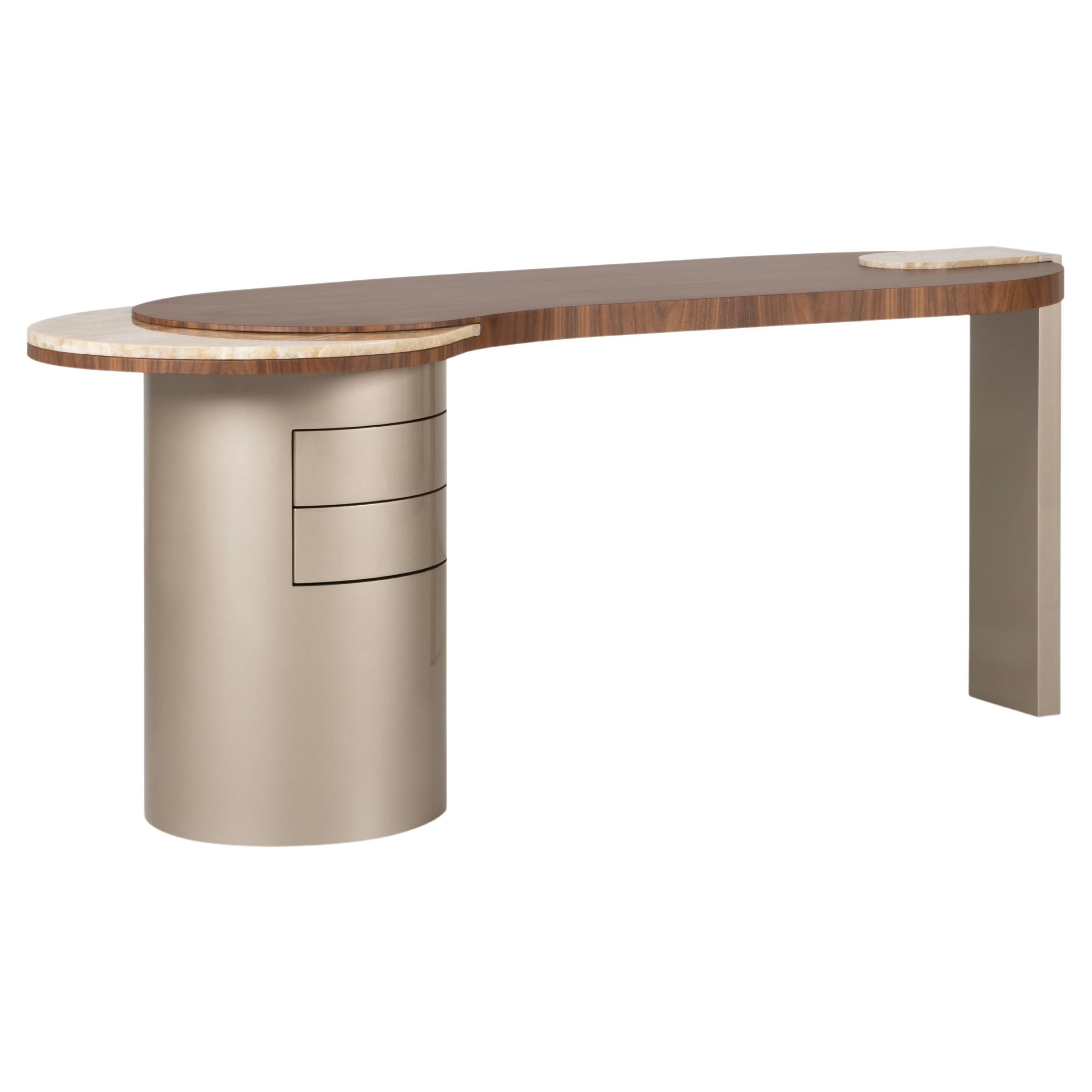 Organic Modern Armona Desk, Walnut Onyx, Handmade in Portugal by Greenapple