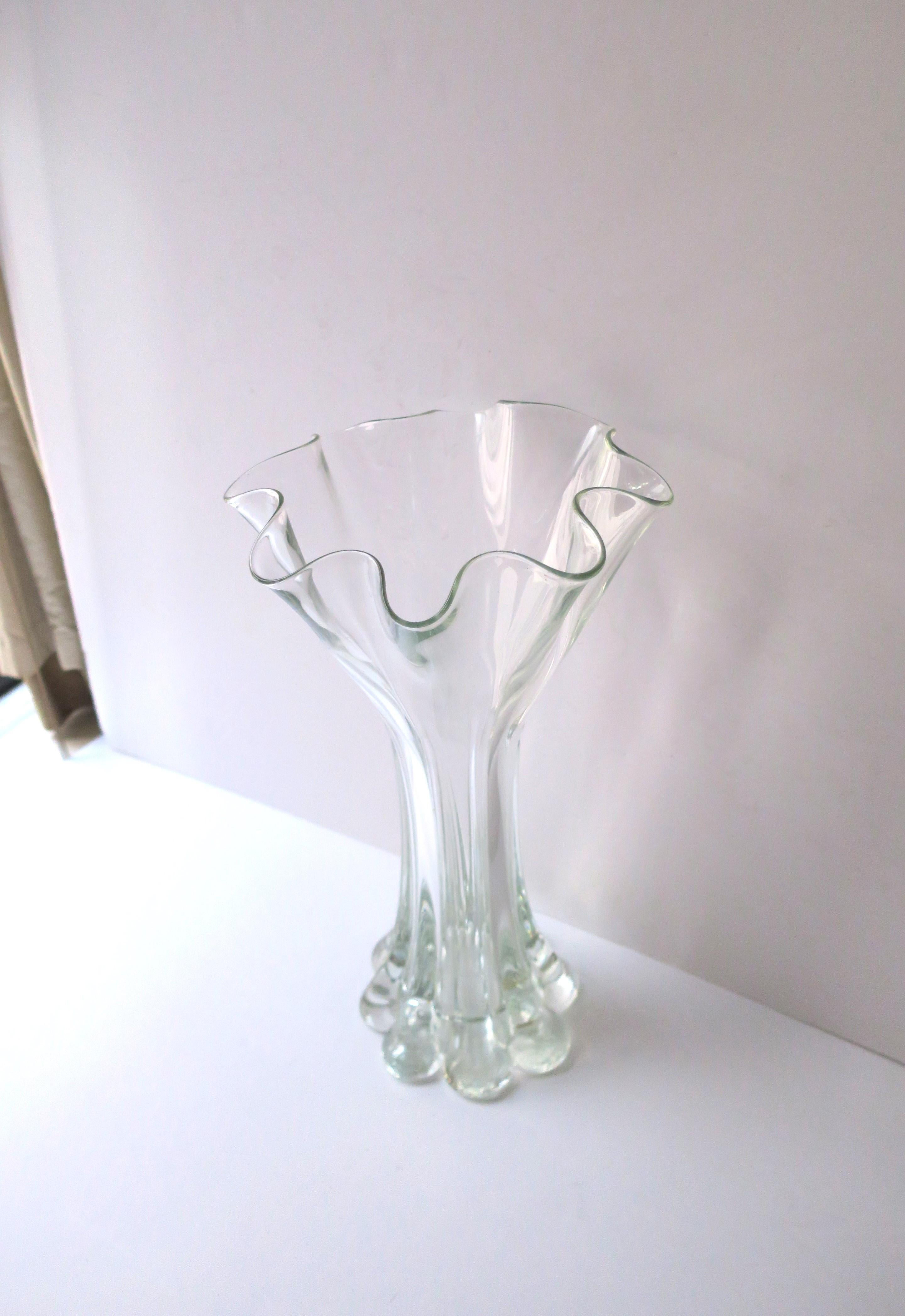 Fait main Vase en verre d'art moderne organique en vente
