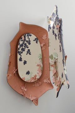 Spiegel aus Leder der modernen Kunst, Frankreich, 2019