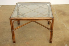 Organic Modern Bamboo Rattan Coffee Table by Brown Jordan