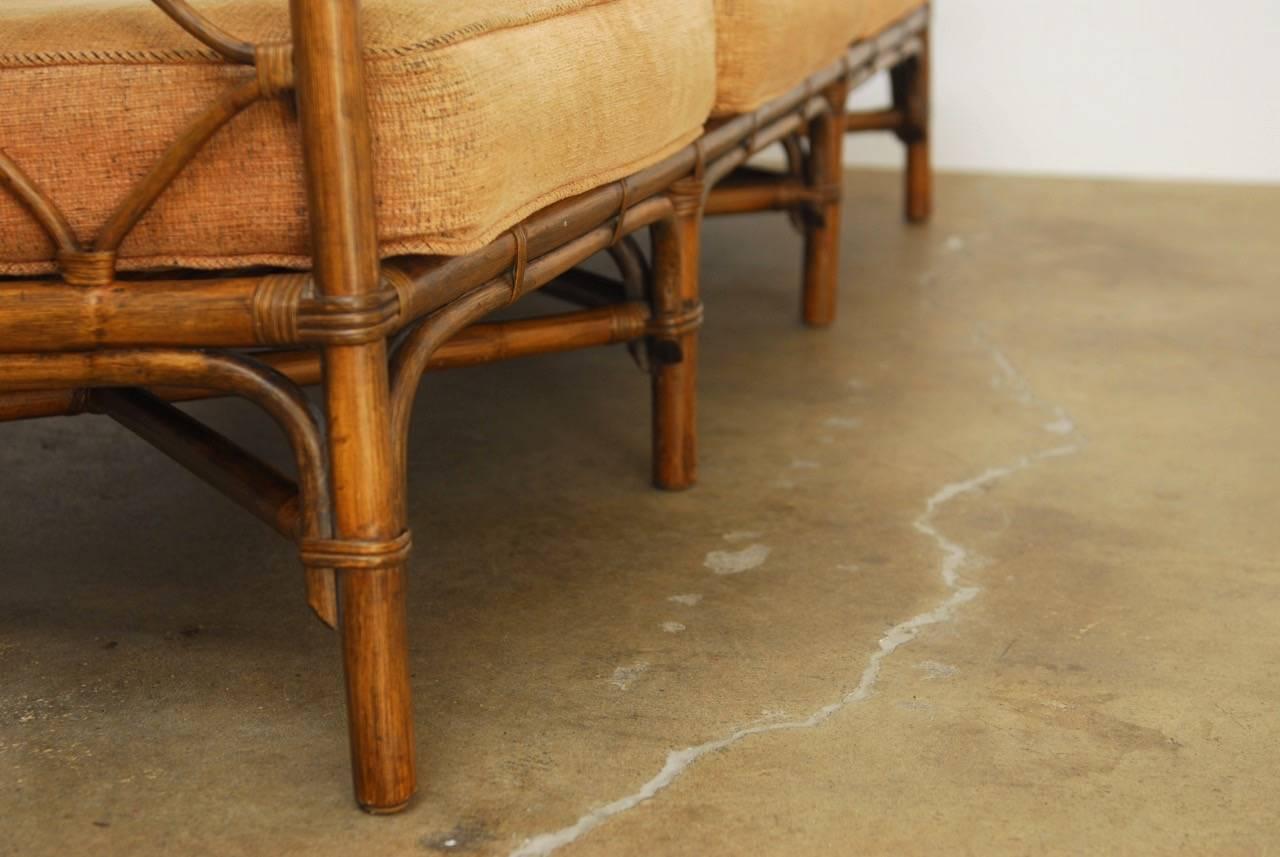 Organic Modern Bamboo Rattan Sofa by Brown Jordan 3