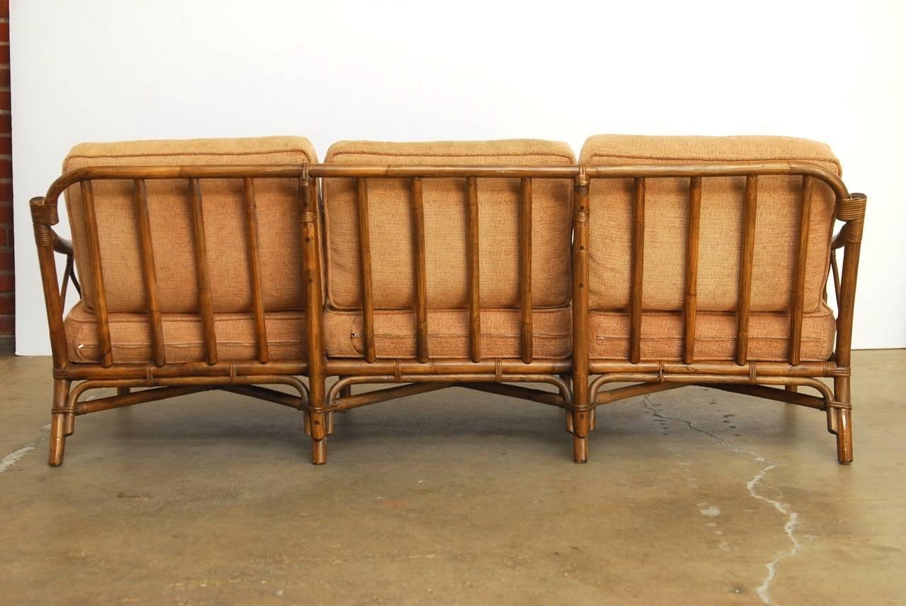 Organic Modern Bamboo Rattan Sofa by Brown Jordan 4
