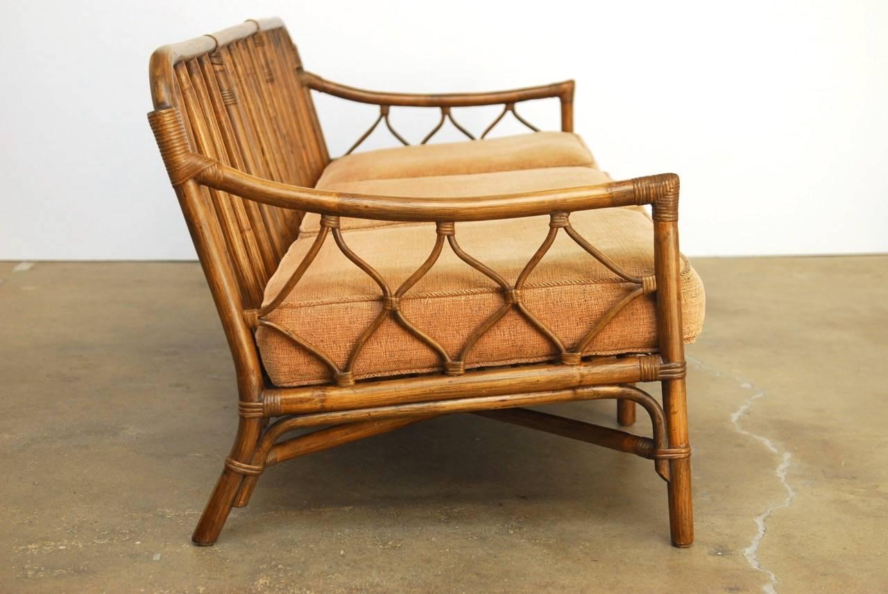 20th Century Organic Modern Bamboo Rattan Sofa by Brown Jordan