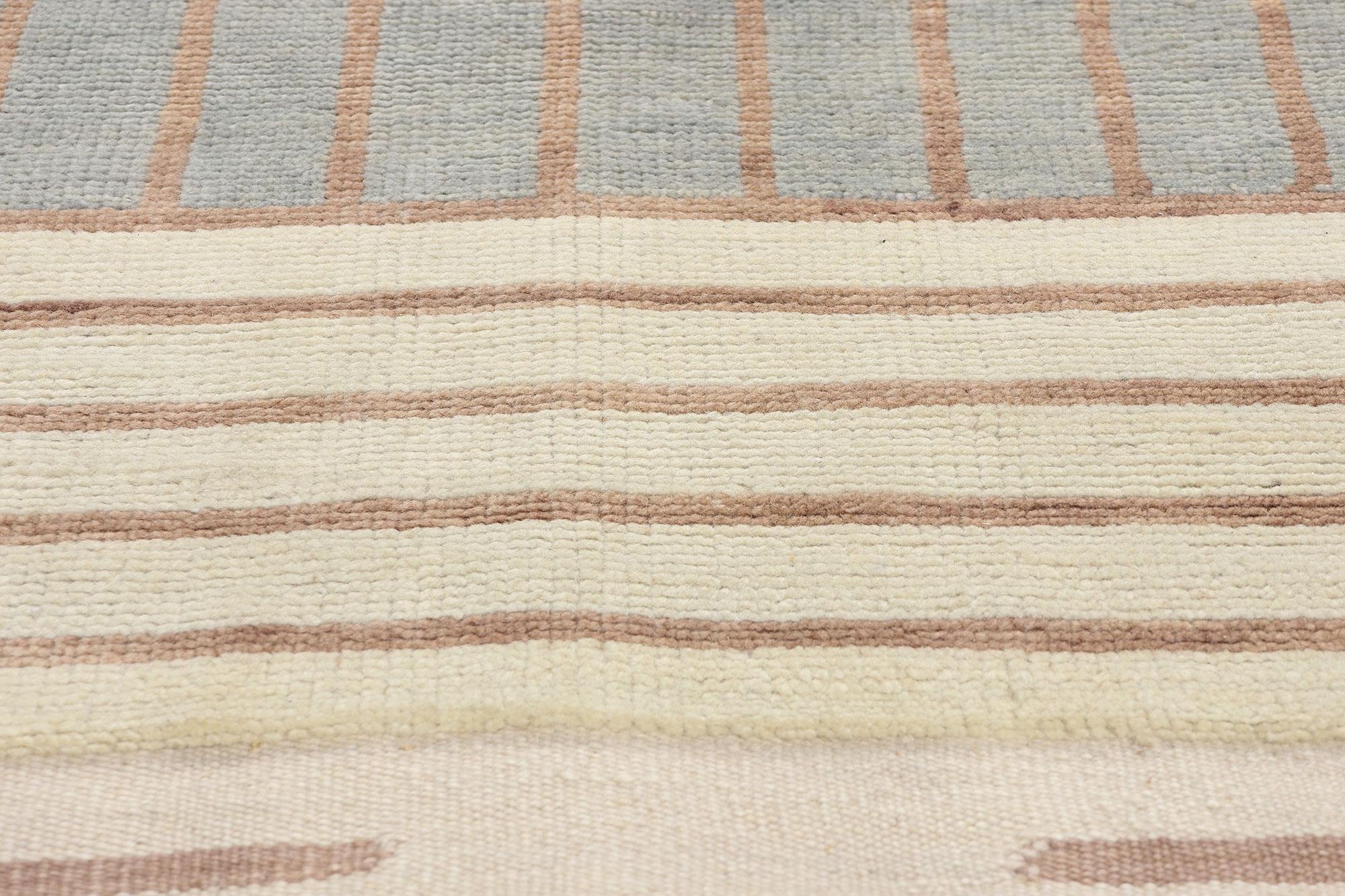 New Contemporary Organic Modern Beige and Blue-Grey Moroccan Brutalist Carpet In New Condition For Sale In Dallas, TX