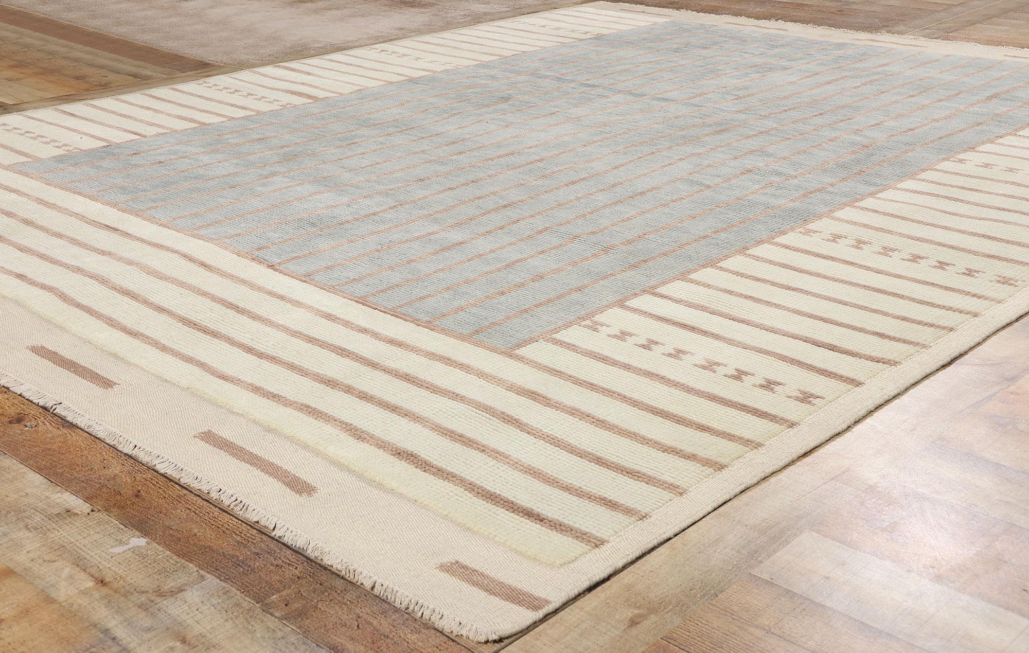 New Contemporary Organic Modern Beige and Blue-Grey Moroccan Brutalist Carpet For Sale 1