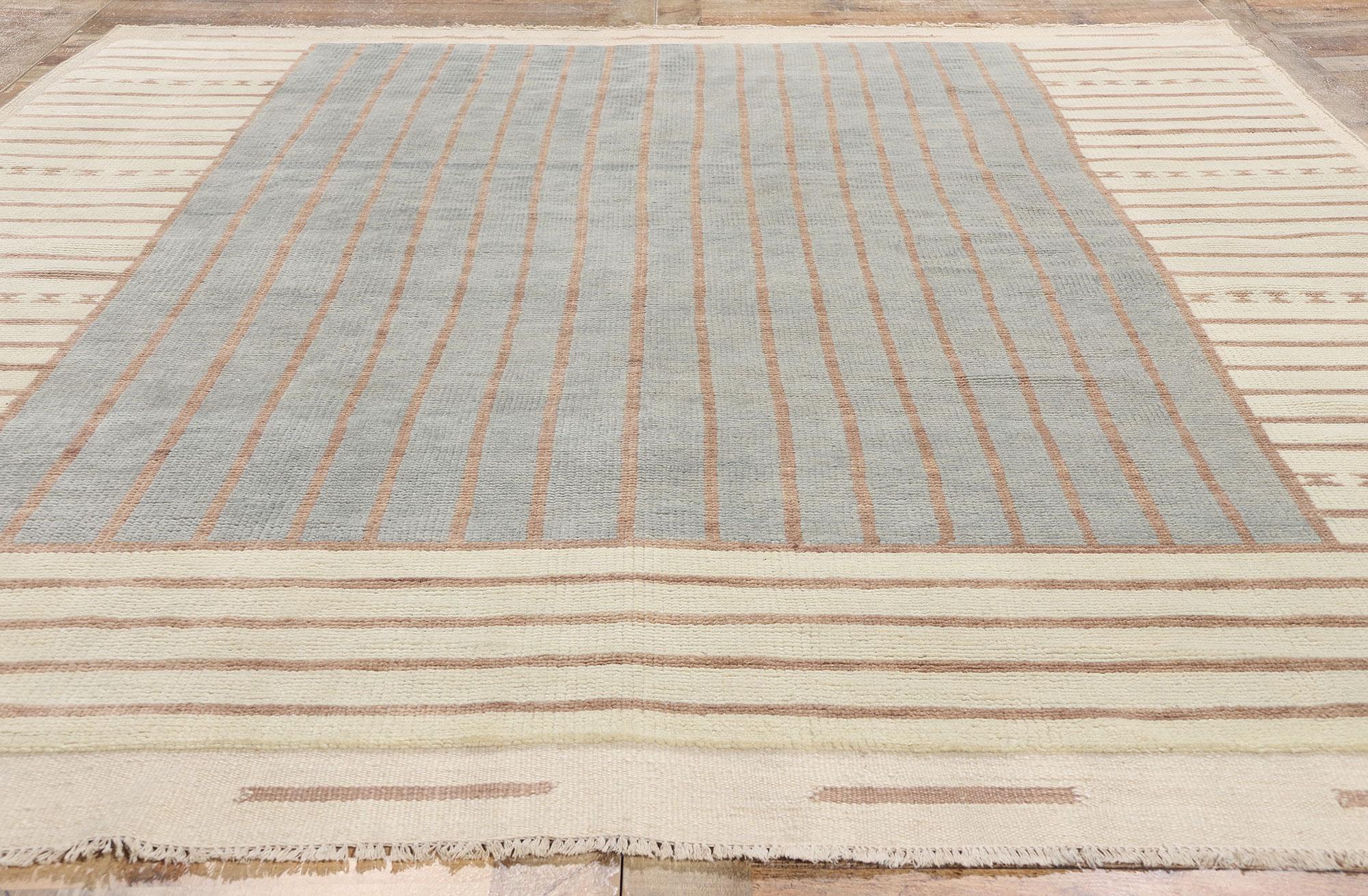 New Contemporary Organic Modern Beige and Blue-Grey Moroccan Brutalist Carpet For Sale 2
