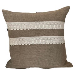 Organic Modern Belgian Linen Handmade Pillow
