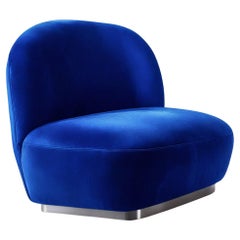 Organic Modern Blue Velvet Accent Chair Susurro