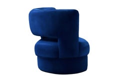 Fauteuil moderne bio en velours bleu Ritual