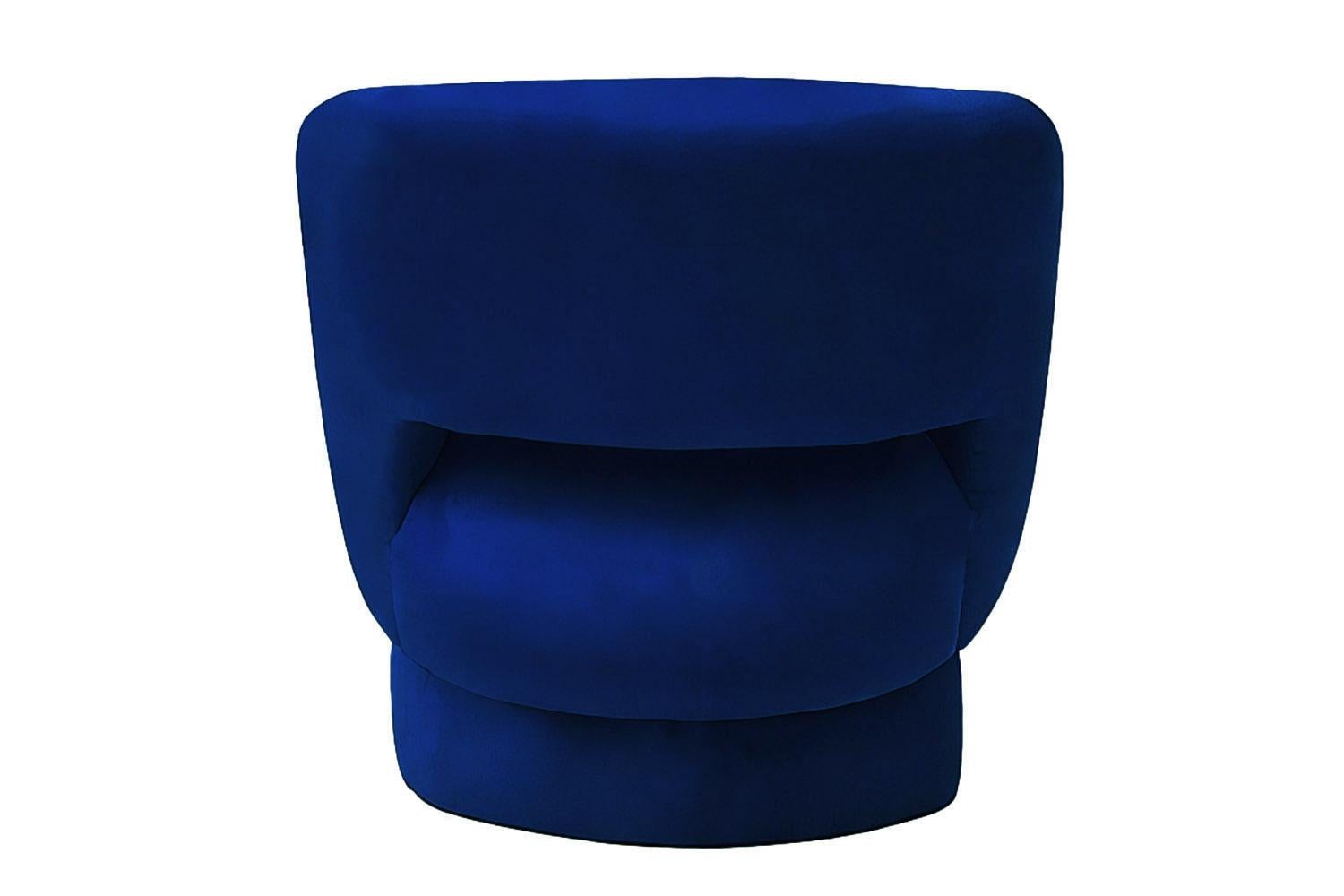 Moderner blauer Samt-Sessel Ritual (Organische Moderne) im Angebot