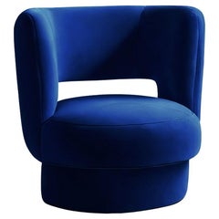 Moderner blauer Samt-Sessel Ritual