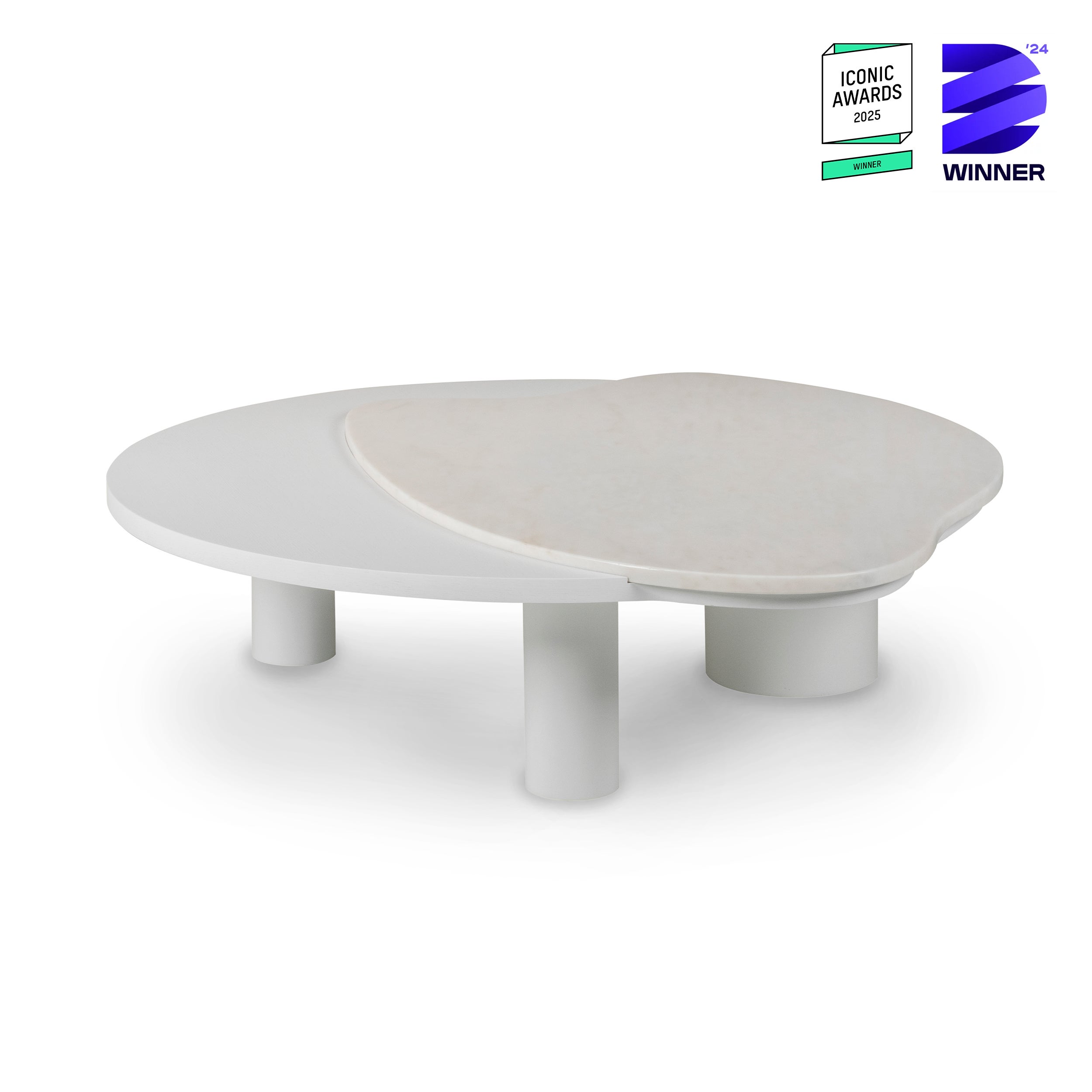 Mesa de centro orgánica moderna Bordeira, mármol, hecha a mano en Portugal by Greenapple