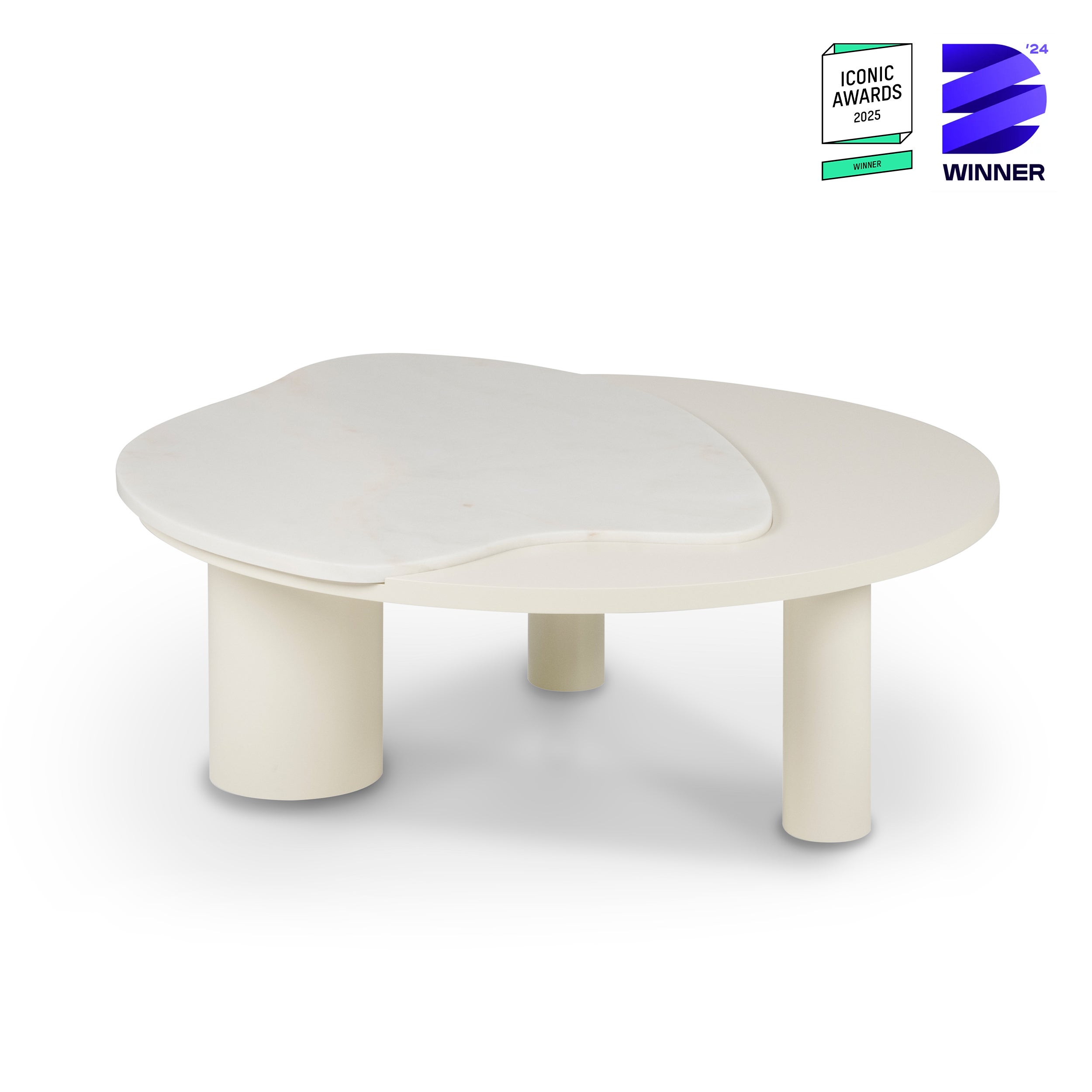 Tavolino moderno organico Bordeira, in marmo, fatto a mano in Portogallo da Greenapple