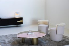 Organic Modern Bordeira Coffee Table, Onyx Brass, Handmade Portugal Greenapple