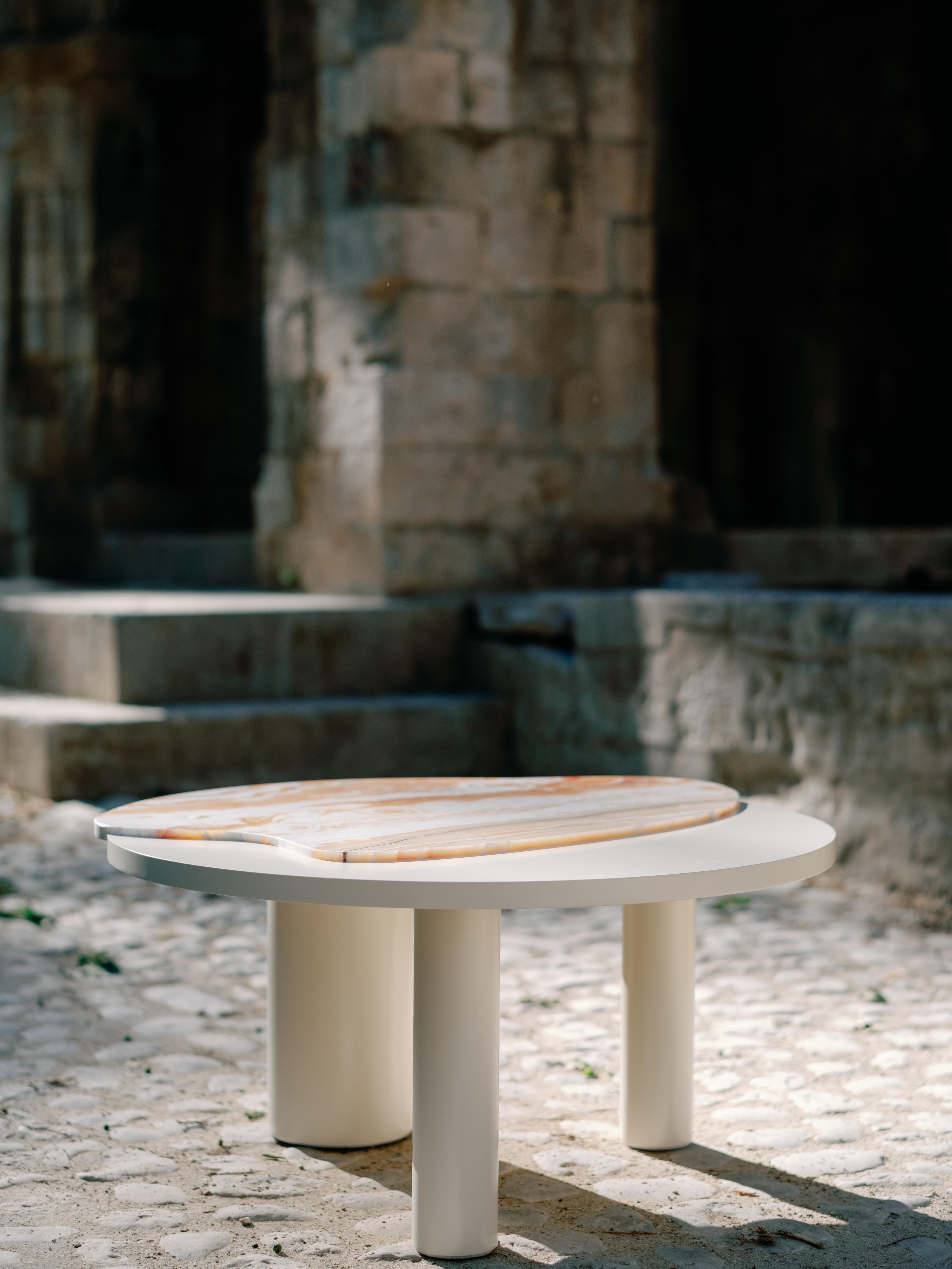 Organic Modern Bordeira Coffee Table, Onyx, Handmade in Portugal by Greenapple For Sale 6