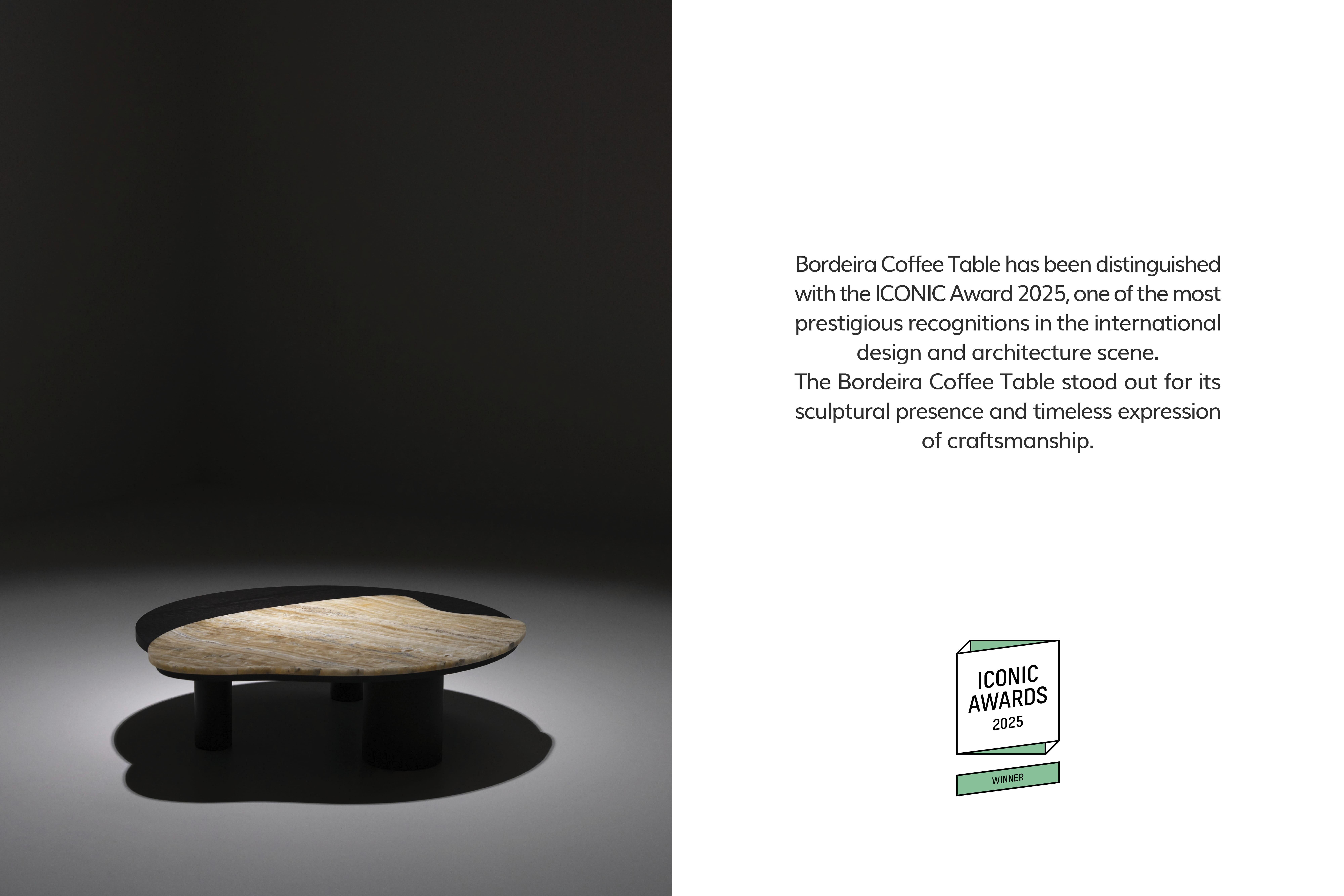 Organic Modern Bordeira Coffee Table, Onyx, Handmade in Portugal by Greenapple For Sale 11