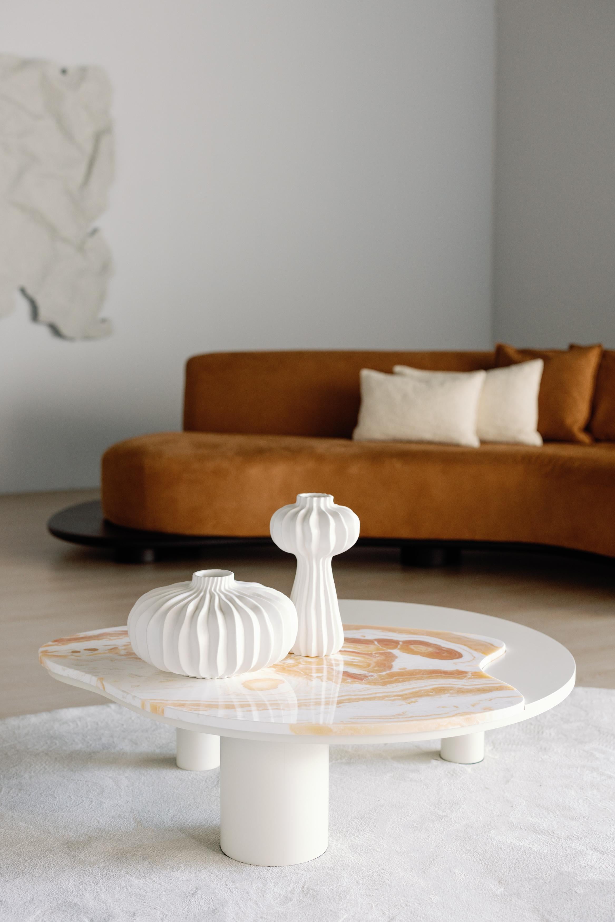 Organic Modern Bordeira Coffee Table, Onyx, Handmade in Portugal by Greenapple For Sale 1