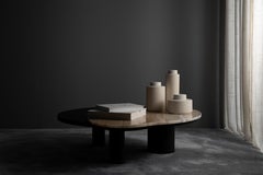 Organic Modern Bordeira Stone Coffee Table, Onyx, Handmade by Greenapple