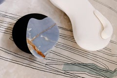 Organic Modern Bordeira Stone Coffee Table, Onyx, Handmade by Greenapple