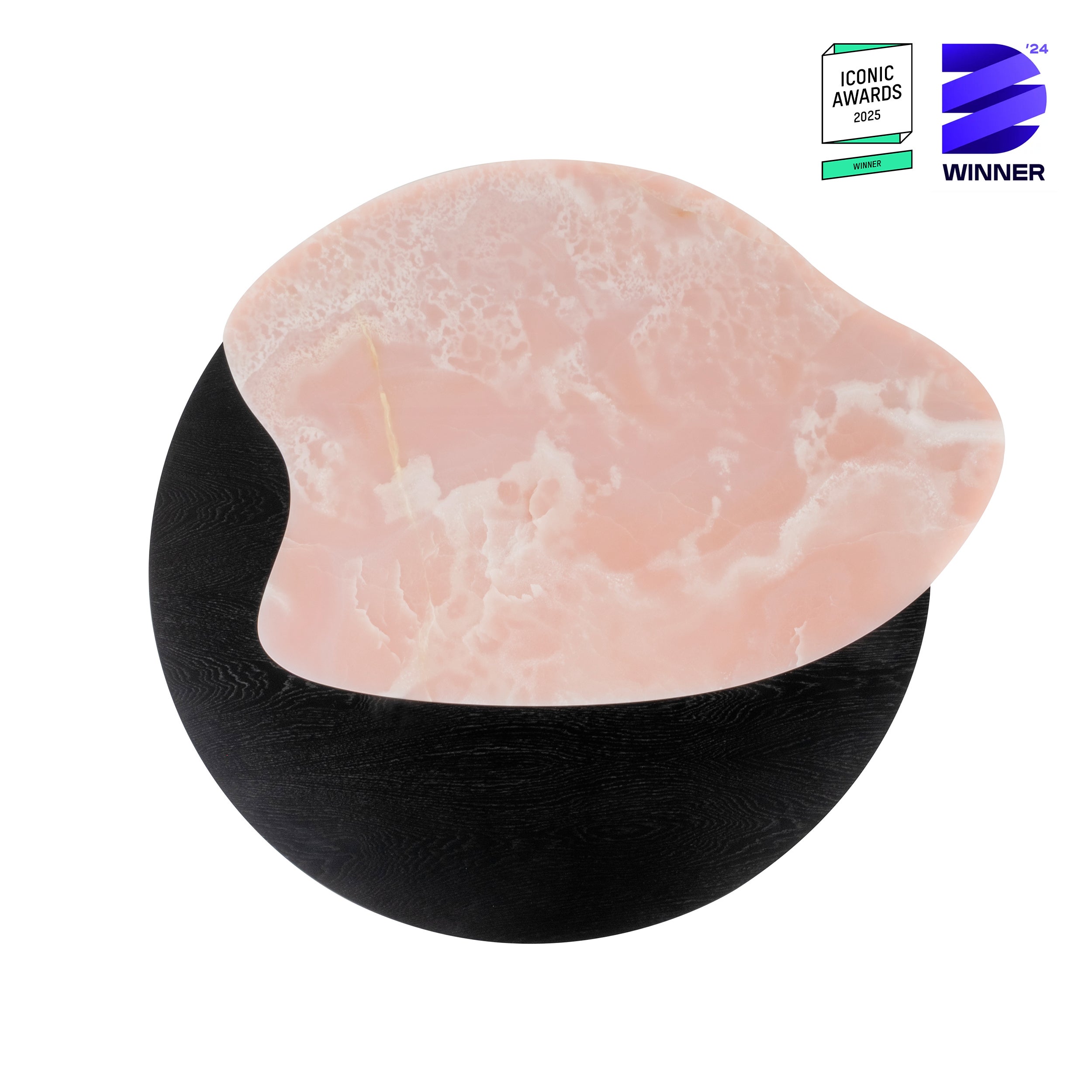 Organischer moderner Bordeira-Couchtisch, rosa Onyx, handgefertigt Portugal von Greenapple
