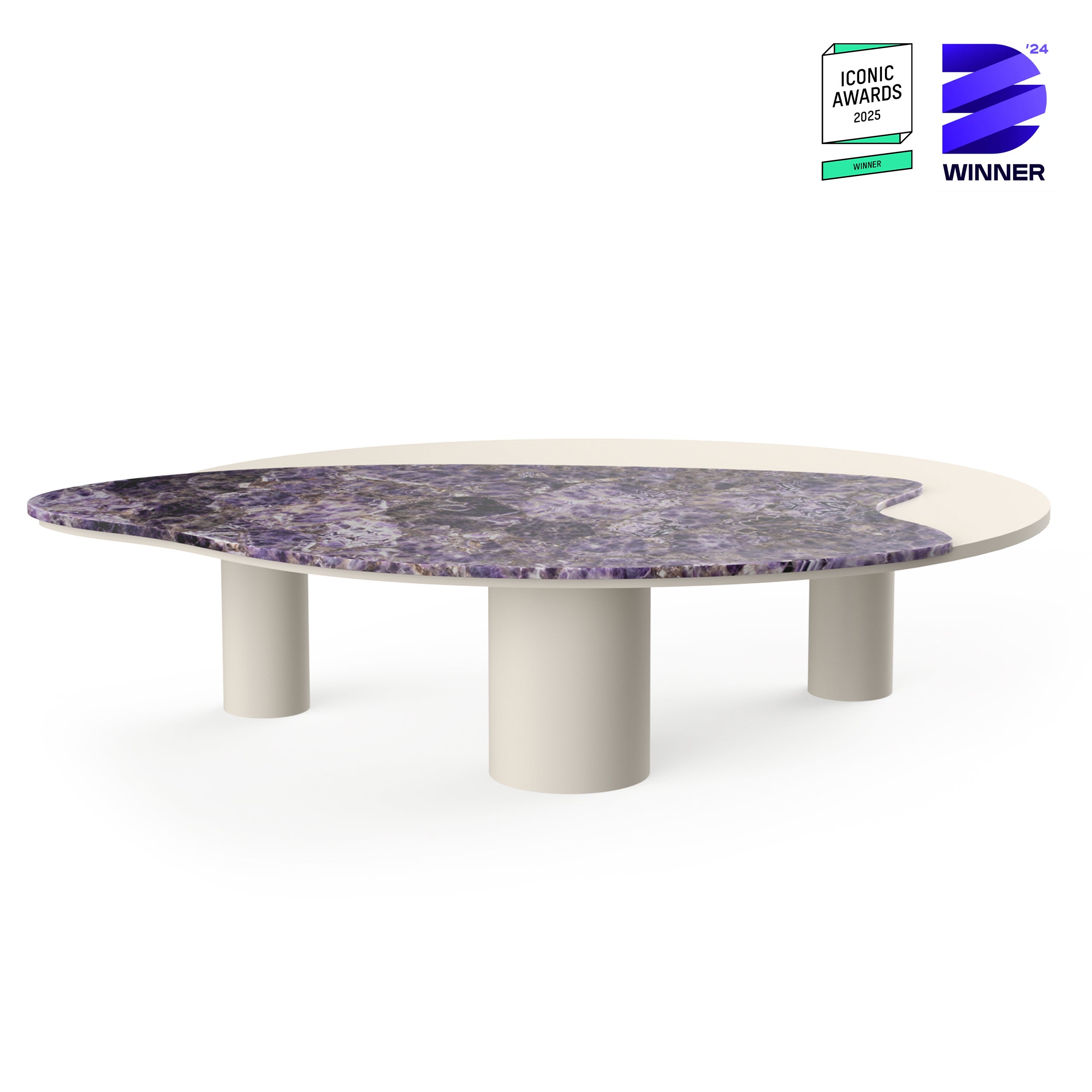 Tavolini moderni organici Bordeira, ametista, fatti a mano Portogallo Greenapple in vendita