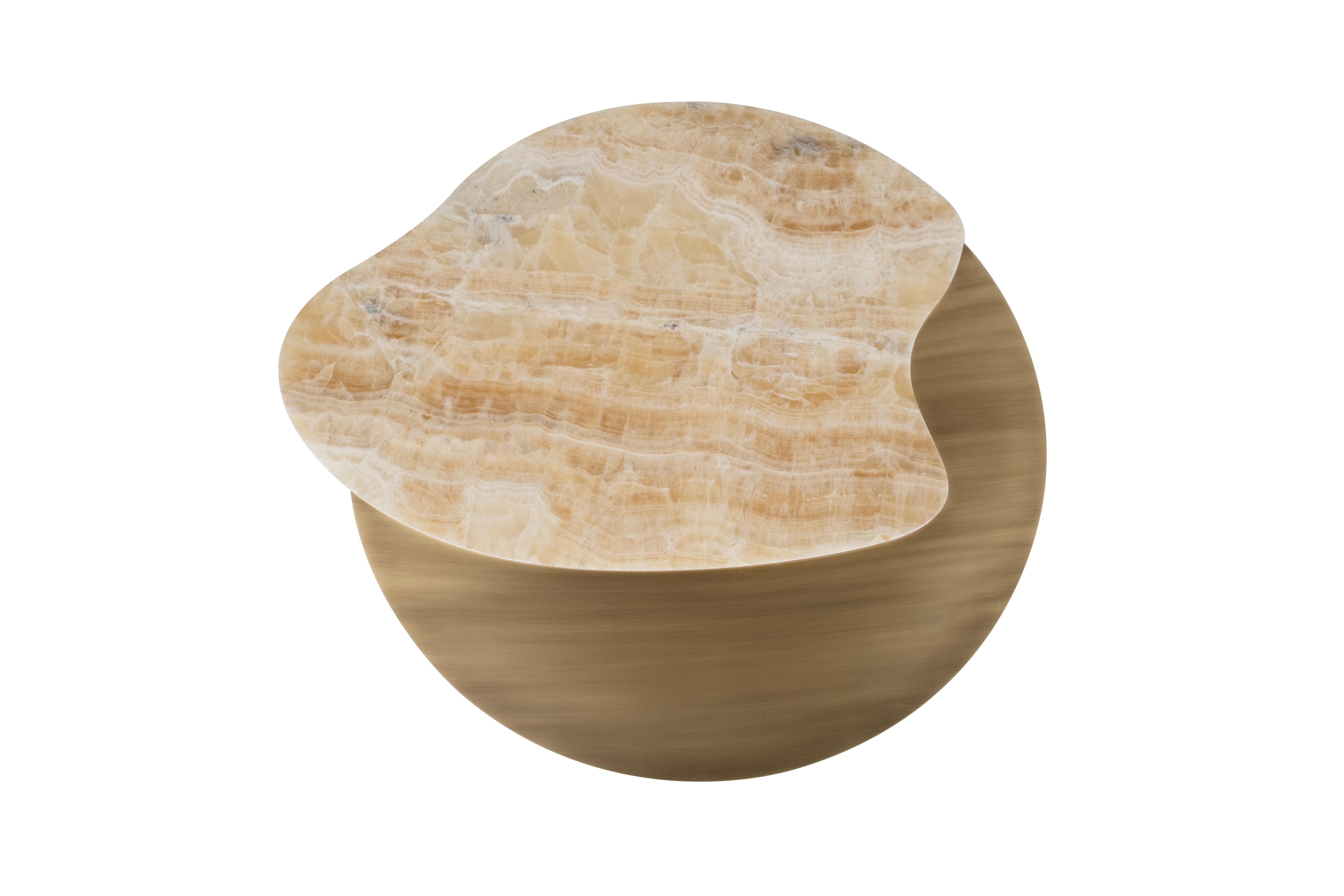 Organic Modern Bordeira Couchtische, Onyx Messing, Handmade Portugal Greenapple (Portugiesisch) im Angebot