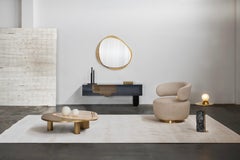 Organic Modern Bordeira Coffee Tables, Onyx, Brass, Handmade Portugal Greenapple