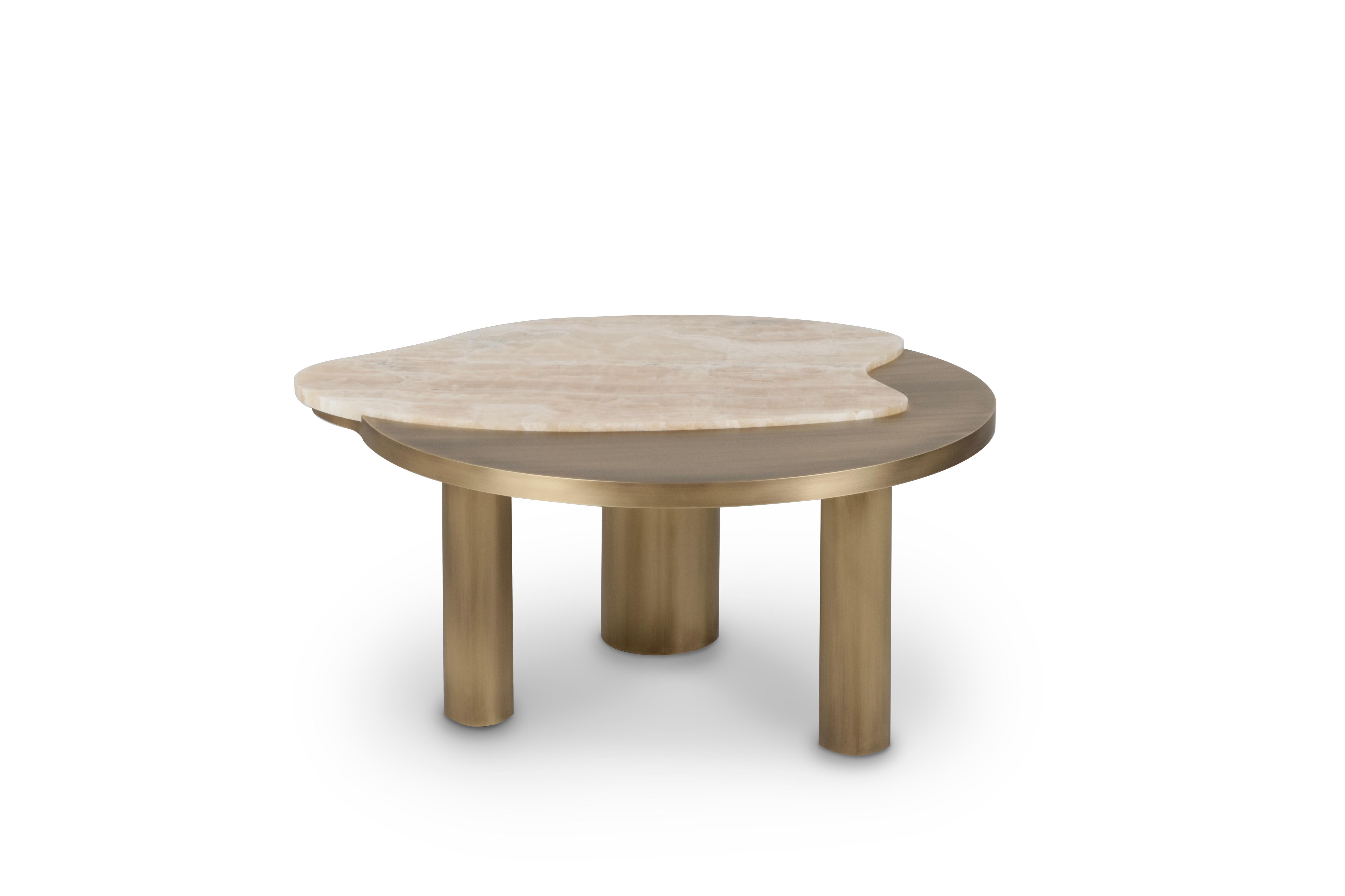 Organic Modern Bordeira Couchtische, Onyx Messing, Handmade Portugal Greenapple (Handgefertigt) im Angebot