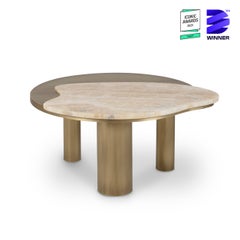 Organic Modern Bordeira Couchtische, Onyx Messing, Handmade Portugal Greenapple