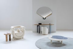 Organic Modern Bordeira Stone Coffee Table, Onyx, Handmade by Greenapple