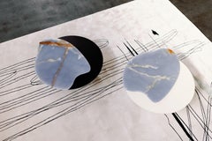 Organic Modern Bordeira Stone Coffee Table, Onyx, Handmade by Greenapple