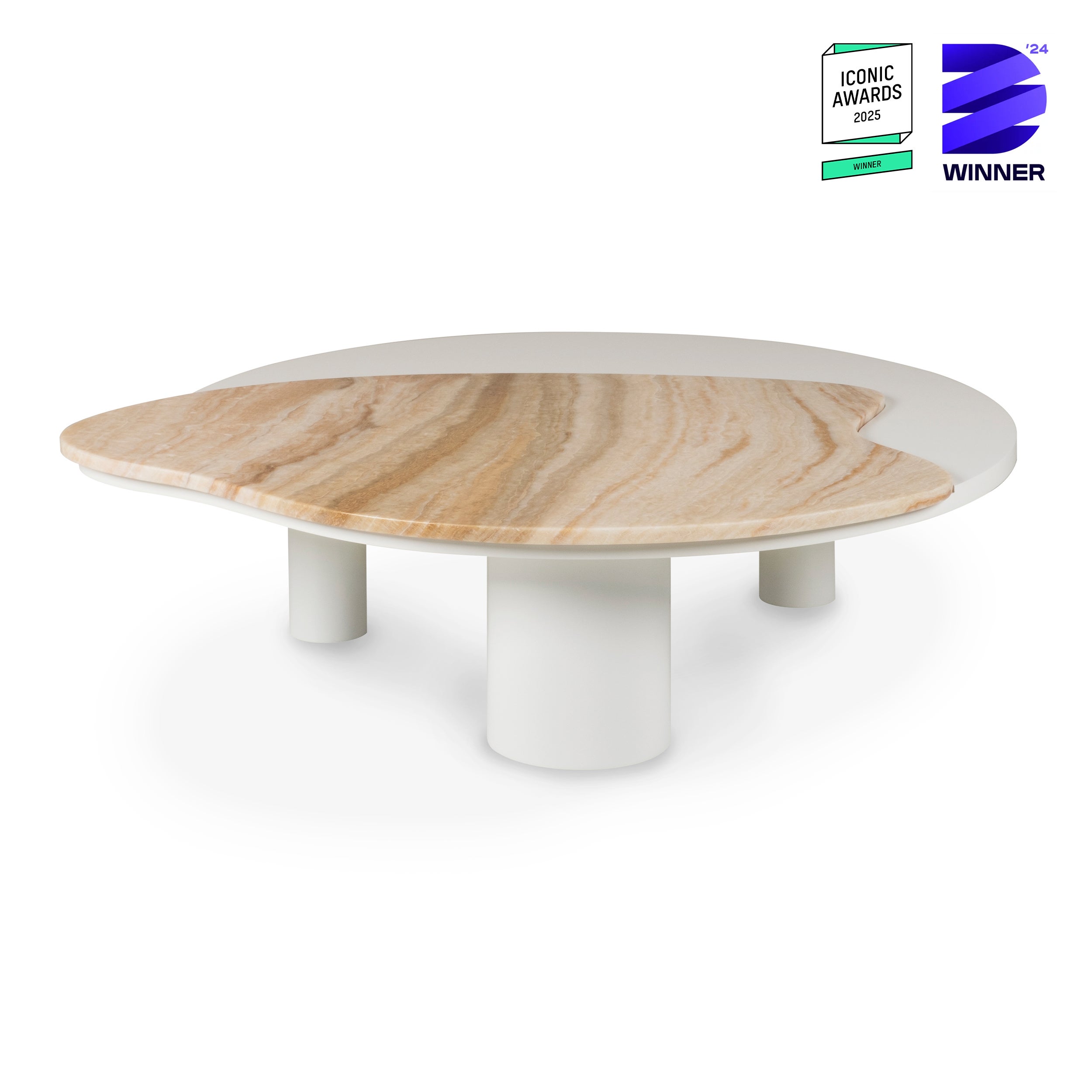 Tavolini moderni organici Bordeira, onice, fatti a mano in Portogallo da Greenapple