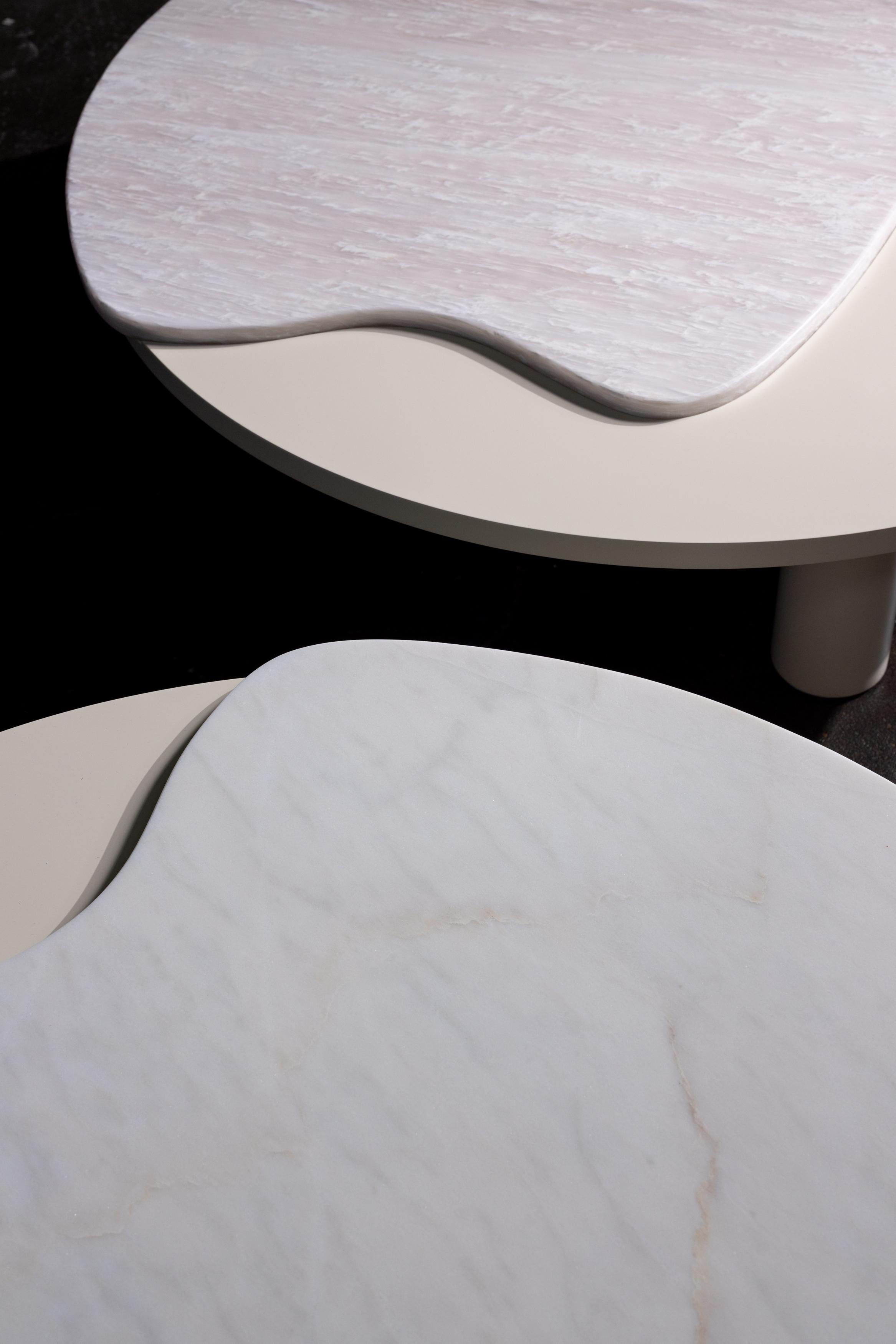 Organic Modern Bordeira Coffee Tables Marble Handmade in Portugal by Greenapple For Sale 3