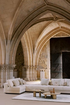 Organic Modern Bordeira Nesting Coffee Table, Brass Onyx, Handmade by Greenapple