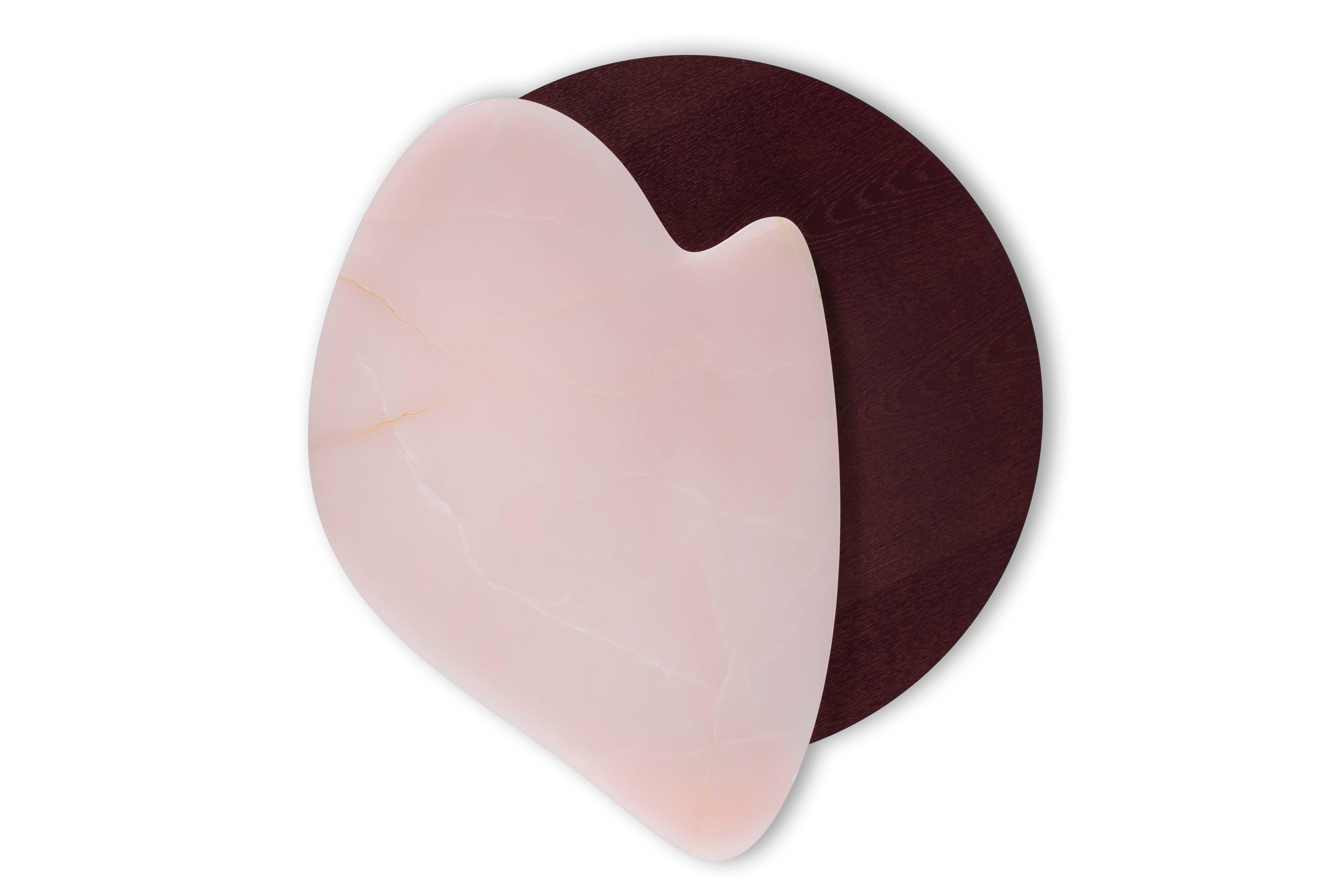 Organischer moderner Bordeira-Beistelltisch, rosa Onyx, handgefertigt Portugal von Greenapple (Portugiesisch) im Angebot