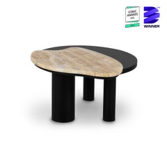 Organic Modern Bordeira Stone Coffee Table, Onyx, Handmade by Greenapple