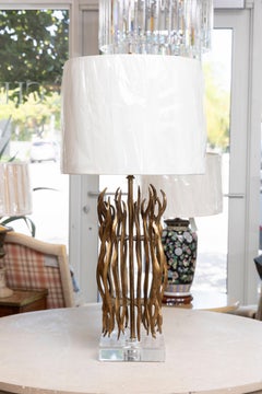Organic Modern Brass Sculptural Table Lamp