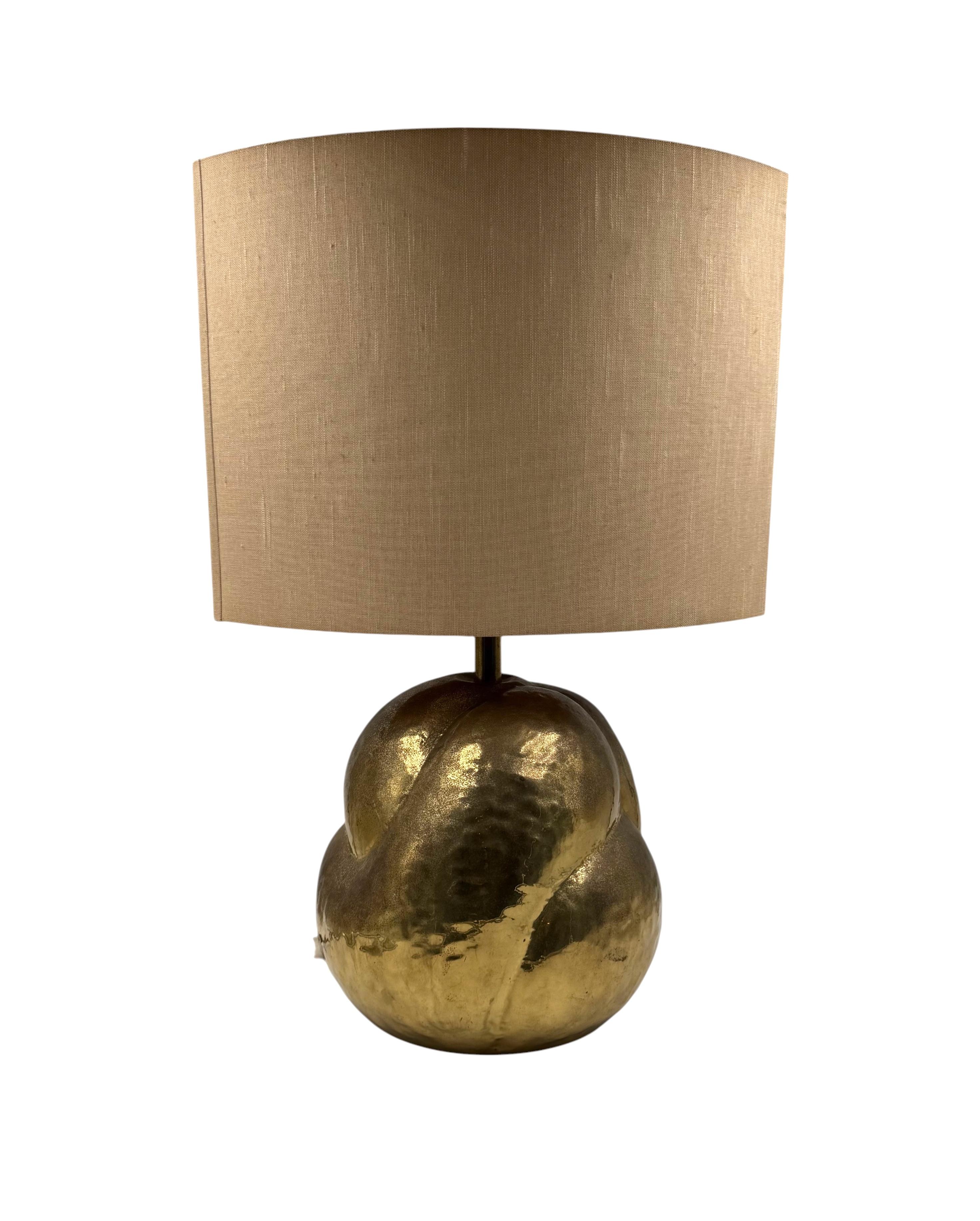 Organic modern brass table Lamp, Tommaso Barbi Italy 1970 in vendita 9