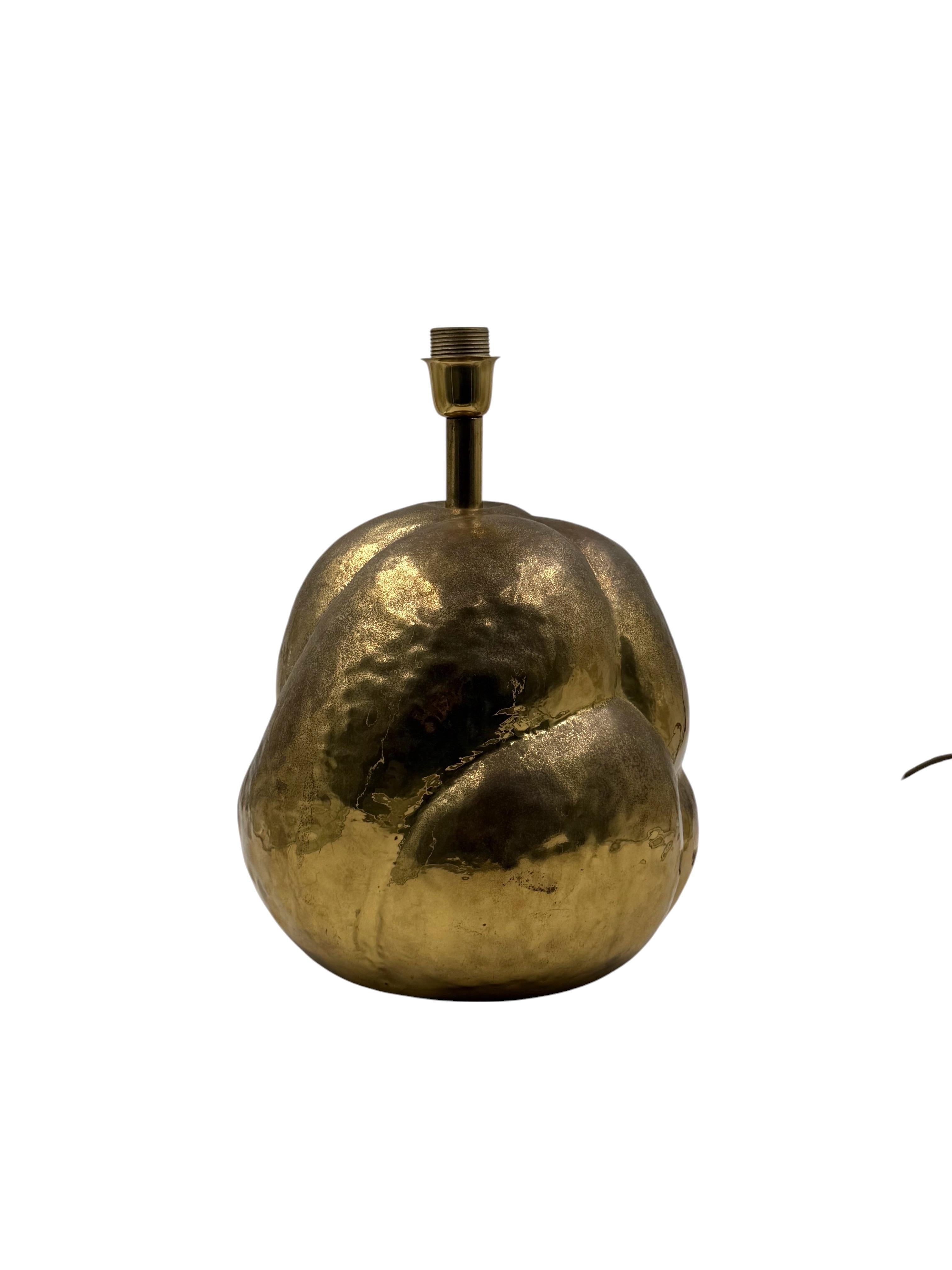 Organic modern brass table Lamp, Tommaso Barbi Italy 1970 In condizioni ottime in vendita a Firenze, IT