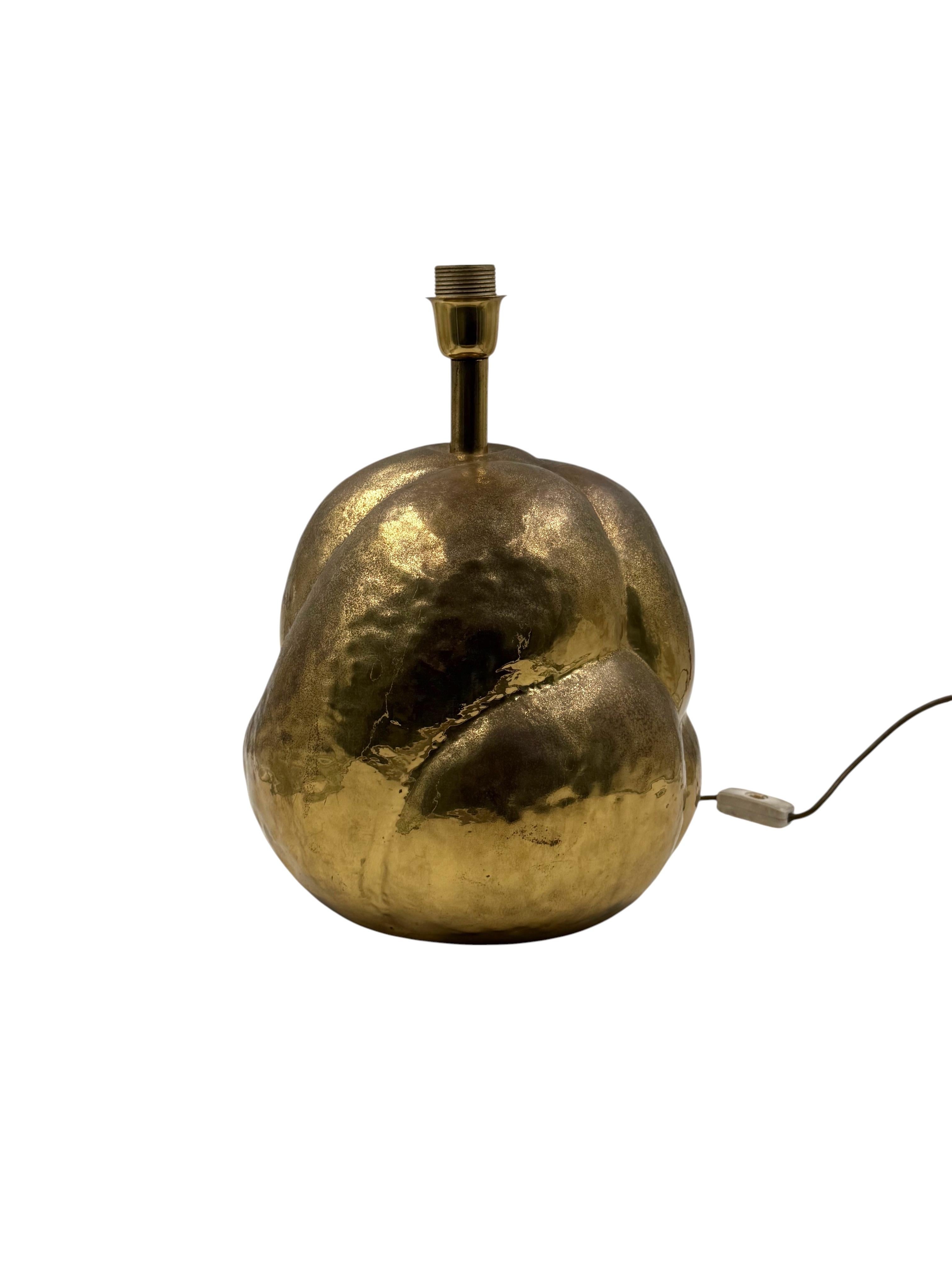 Late 20th Century Organic modern brass table Lamp, Tommaso Barbi Italy 1970 in vendita