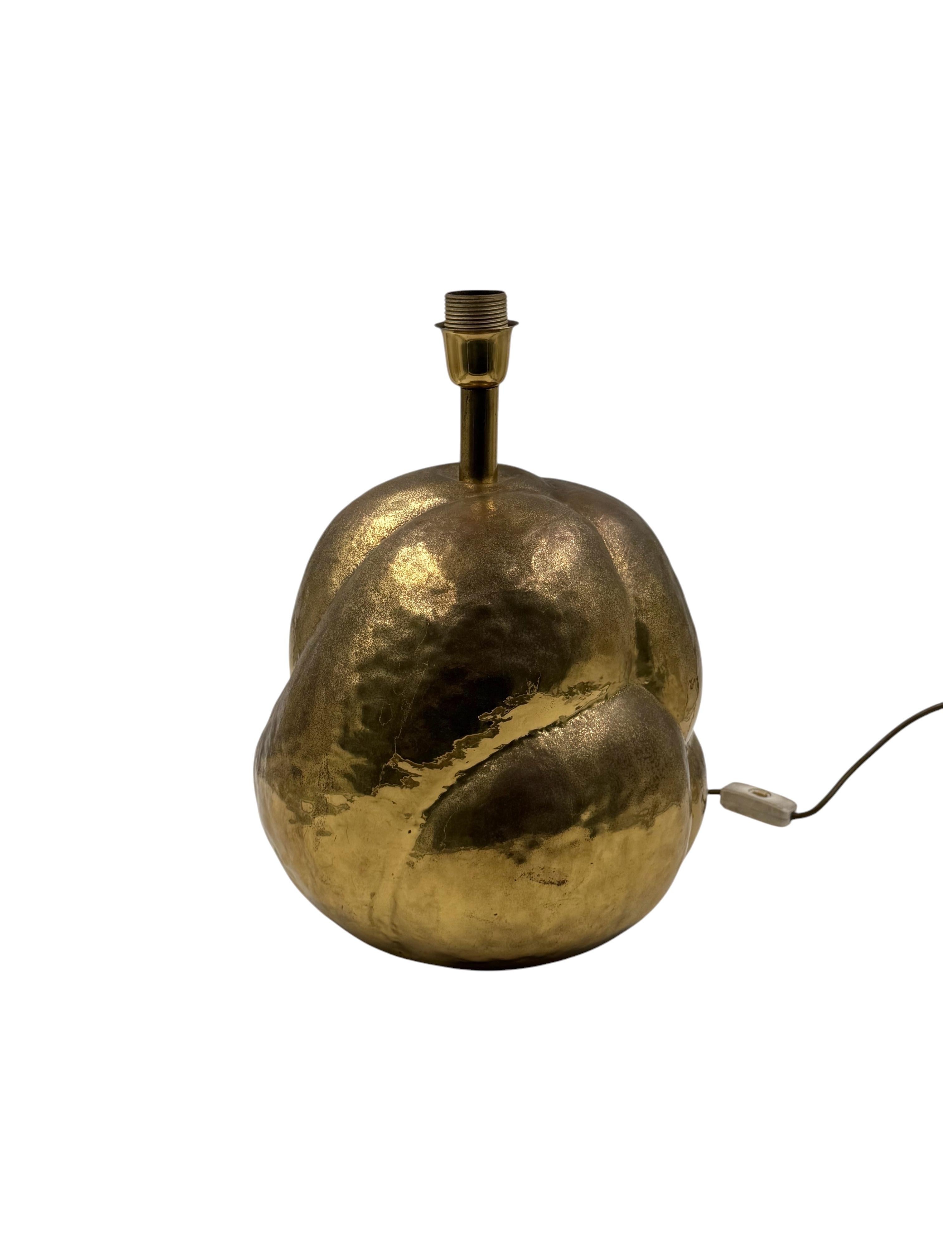 Ottone Organic modern brass table Lamp, Tommaso Barbi Italy 1970 in vendita