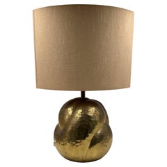 Organic modern brass table Lamp, Tommaso Barbi Italy 1970