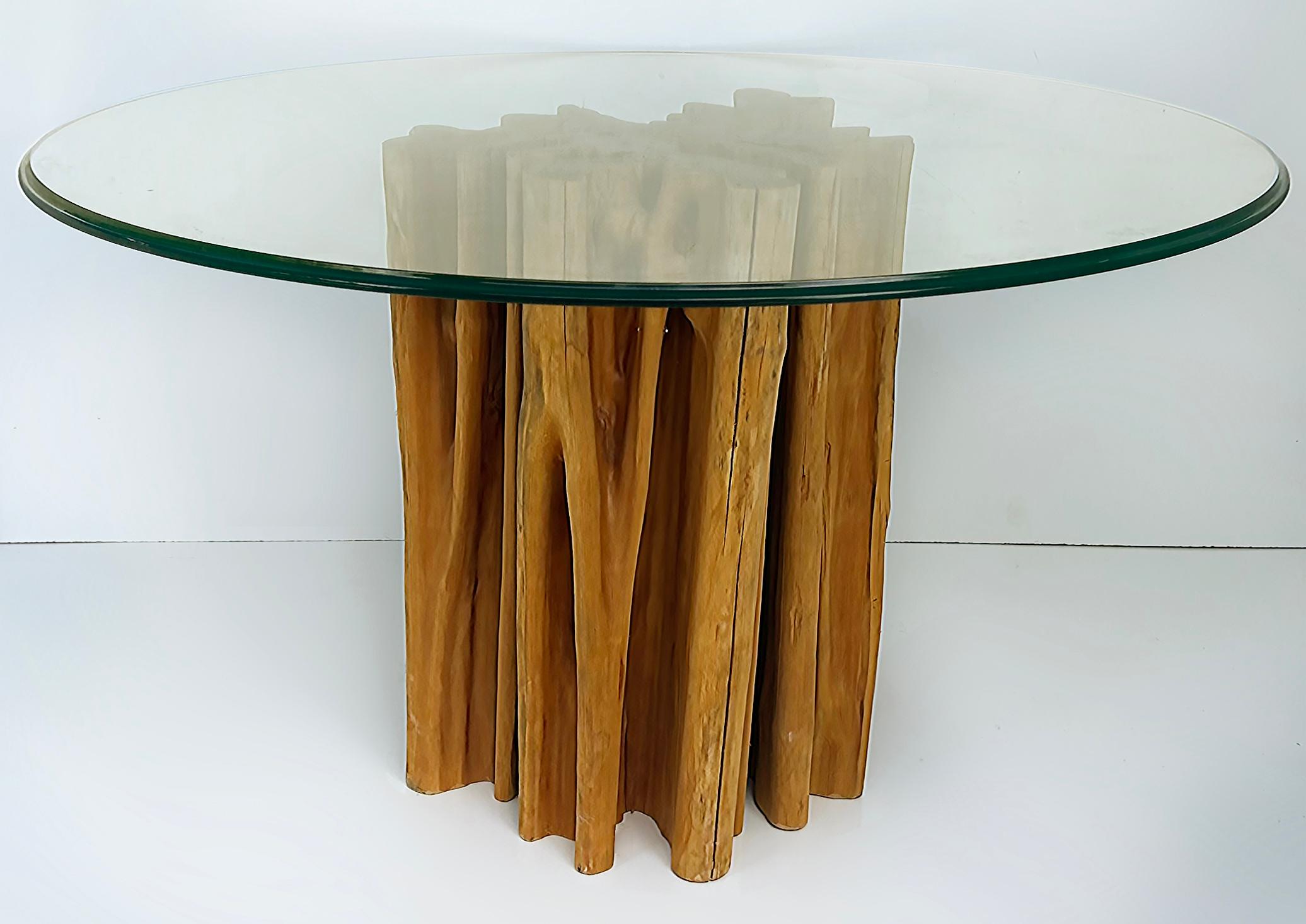 Organic Modern Brazilian Amazonia Guaranta Dining Table Base, Reclaimed Wood For Sale 7
