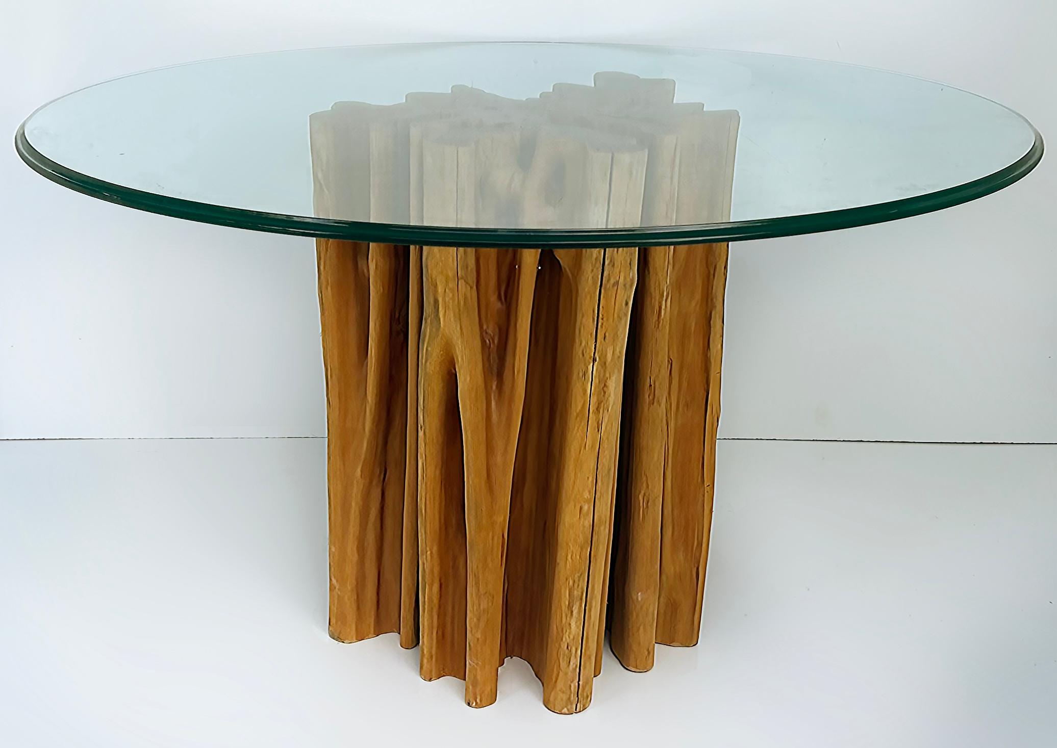Organic Modern Brazilian Amazonia Guaranta Dining Table Base, Reclaimed Wood For Sale 8