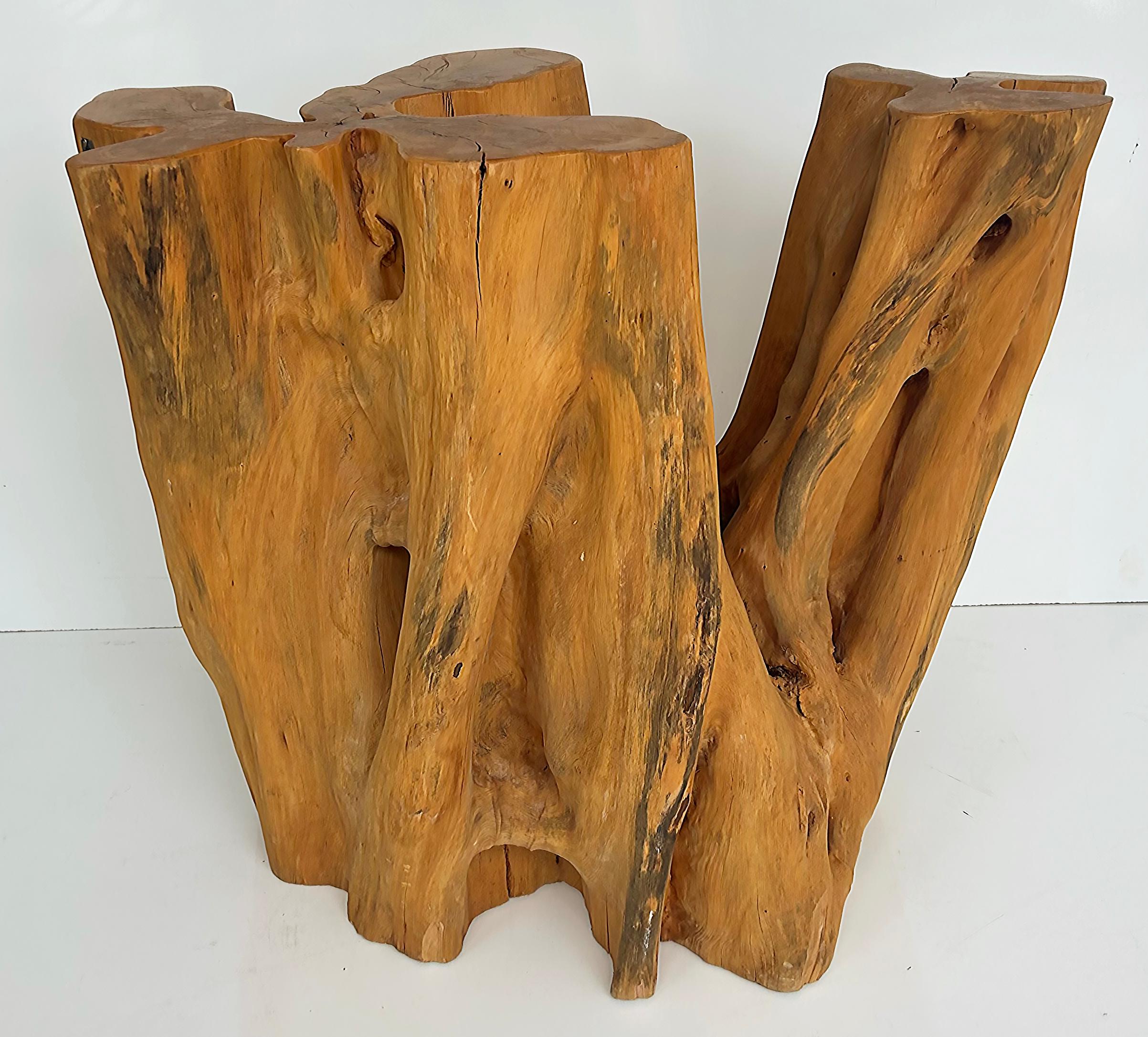 Organic Modern Brazilian Amazonia Guaranta Dining Table Base, Reclaimed Wood

Offered for sale is an organic modern reclaimed Guaranta Brazilian Amazonia wood table base. The base is naturally irregular with interesting textures and natural folds. 