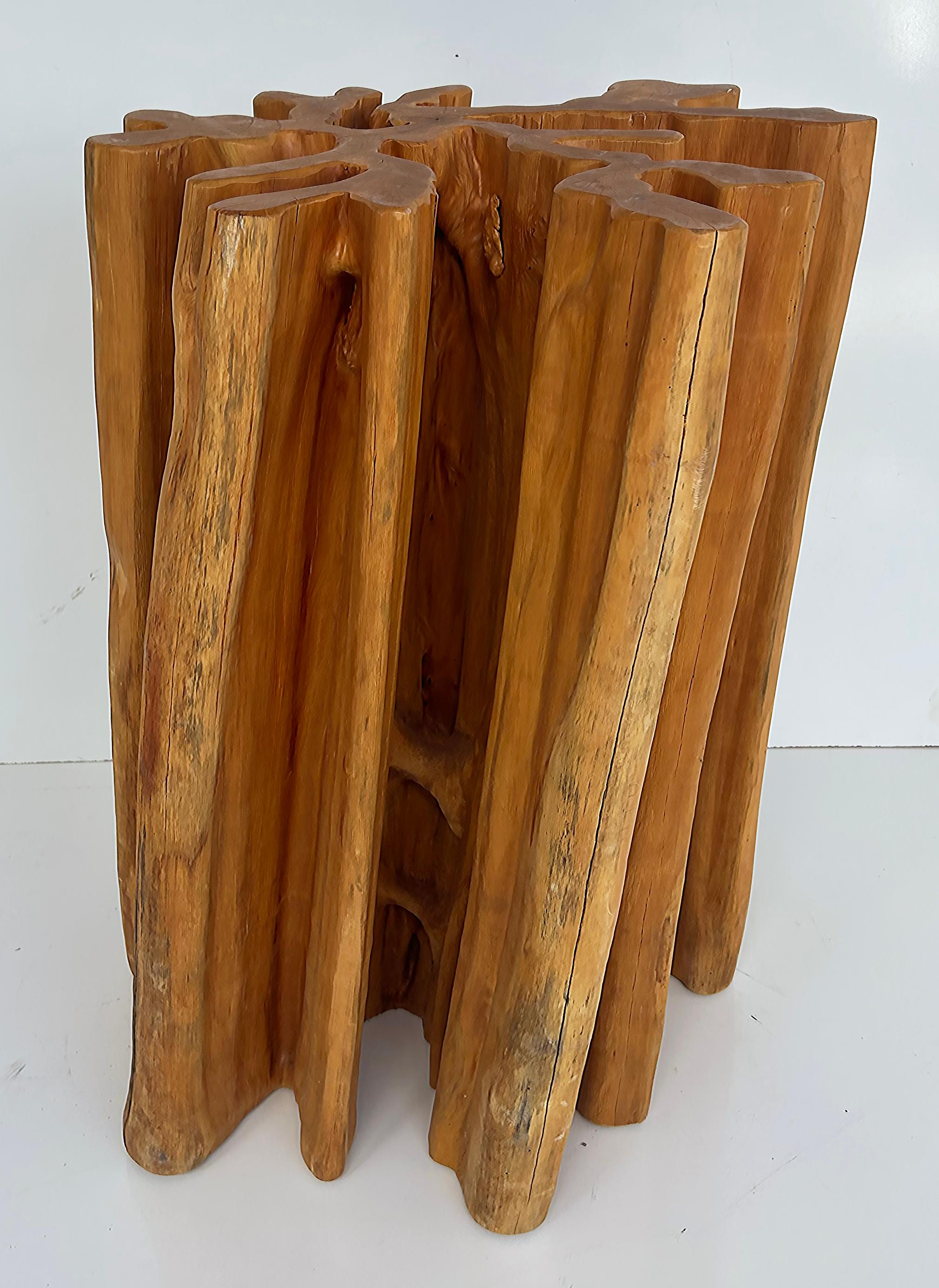 Organic Modern Brazilian Amazonia Guaranta Dining Table Base, Reclaimed Wood

Offered for sale is an organic modern reclaimed Guaranta Brazilian Amazonia wood table base. The base is naturally irregular with interesting textures and natural folds. 