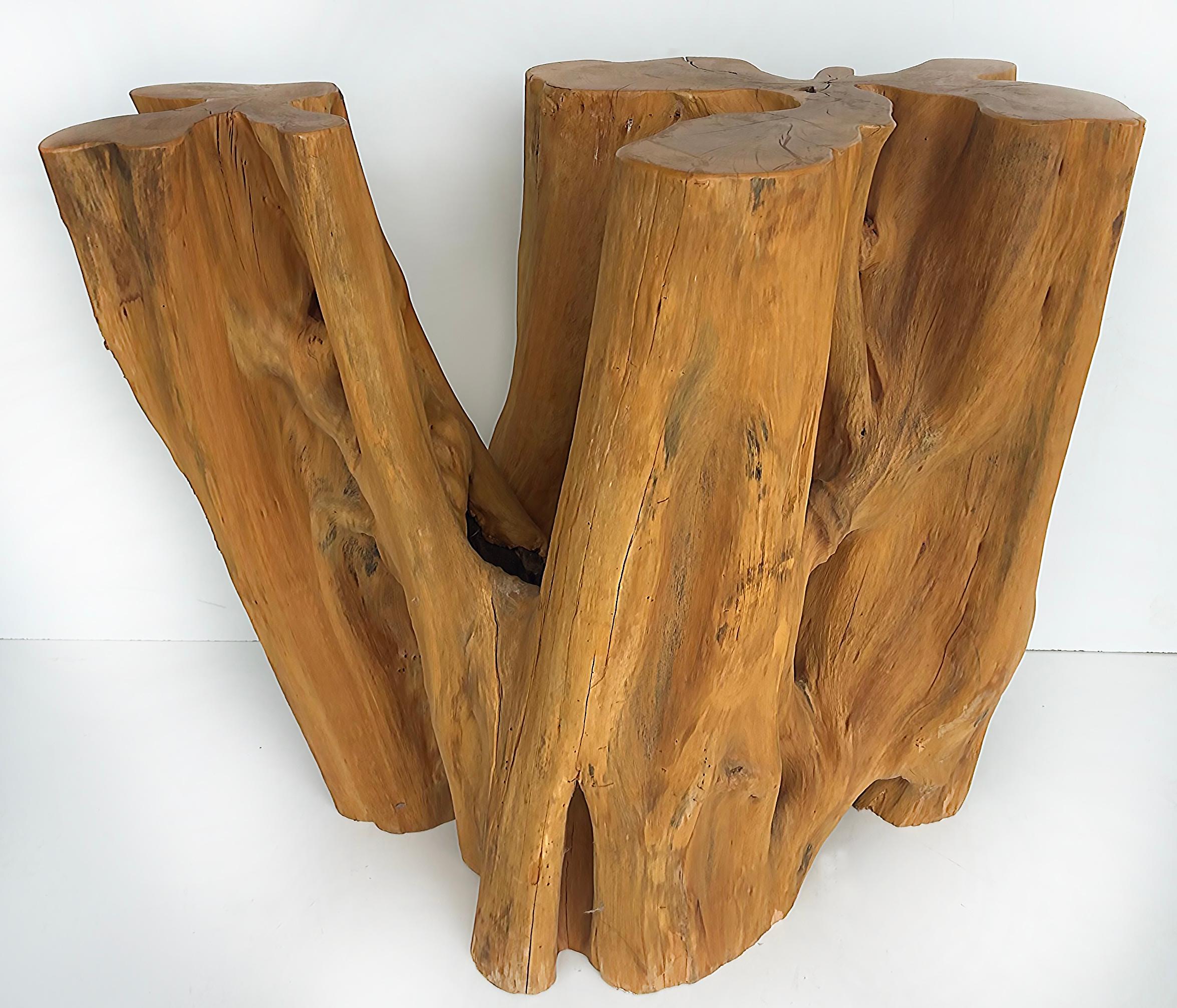 Contemporary Organic Modern Brazilian Amazonia Guaranta Dining Table Base, Reclaimed Wood For Sale