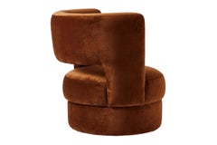 Fauteuil moderne bio en velours brun Ritual